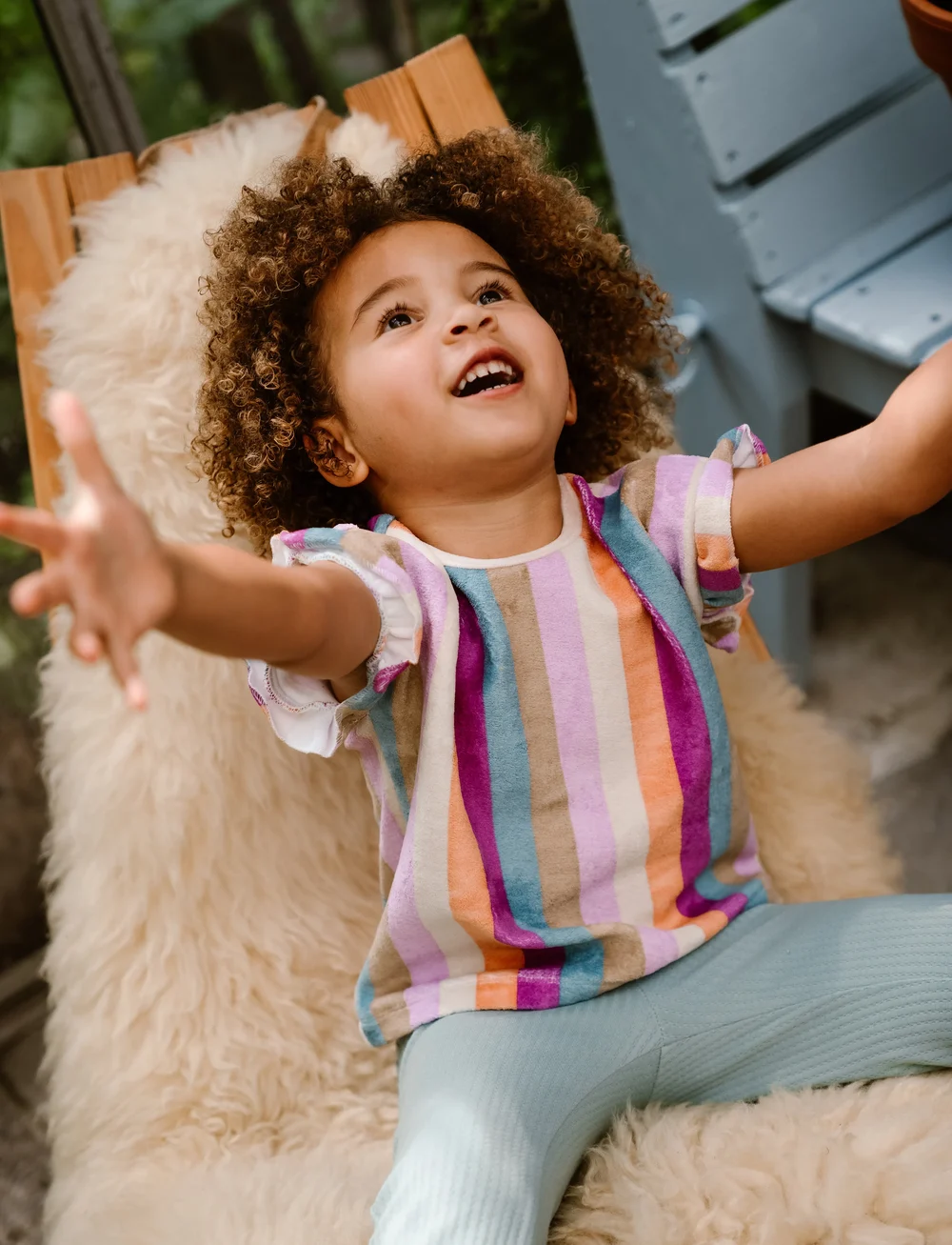 Daily 7 - T-shirt Terry Stripe - kurzärmelige - cherry purple - 5