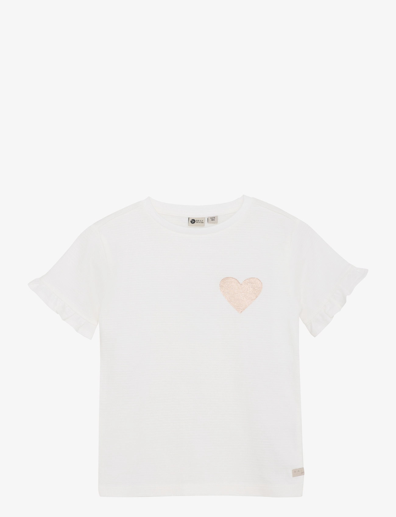 Daily 7 T-Shirt Heart, 116, T-shirts, Weiß - Short-sleeved, Kinder