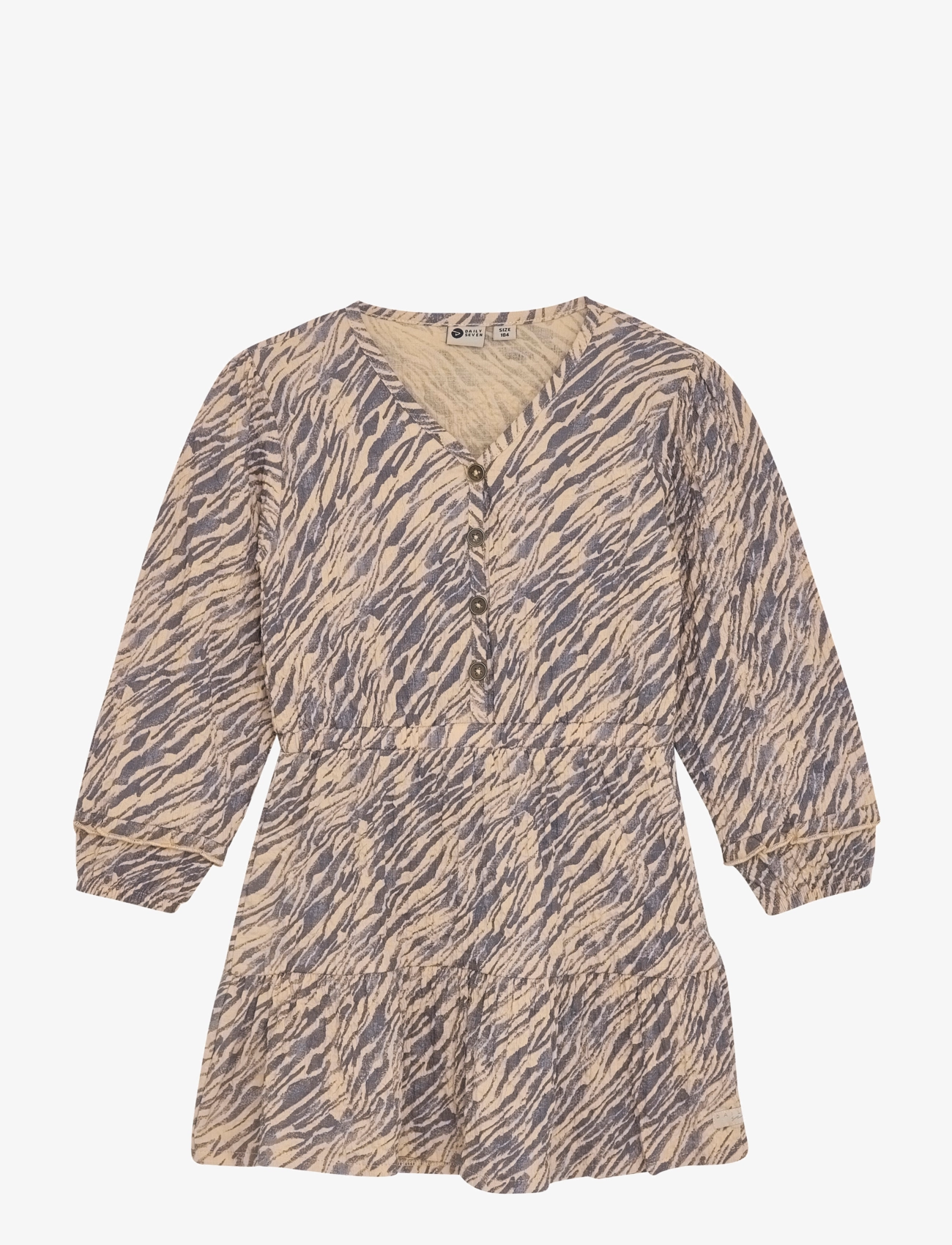 Daily 7 Dress Longsleeve Animal, 116, Beige, Fritidskjoler > Fritidskjoler Med Lange Ærmer, Børn