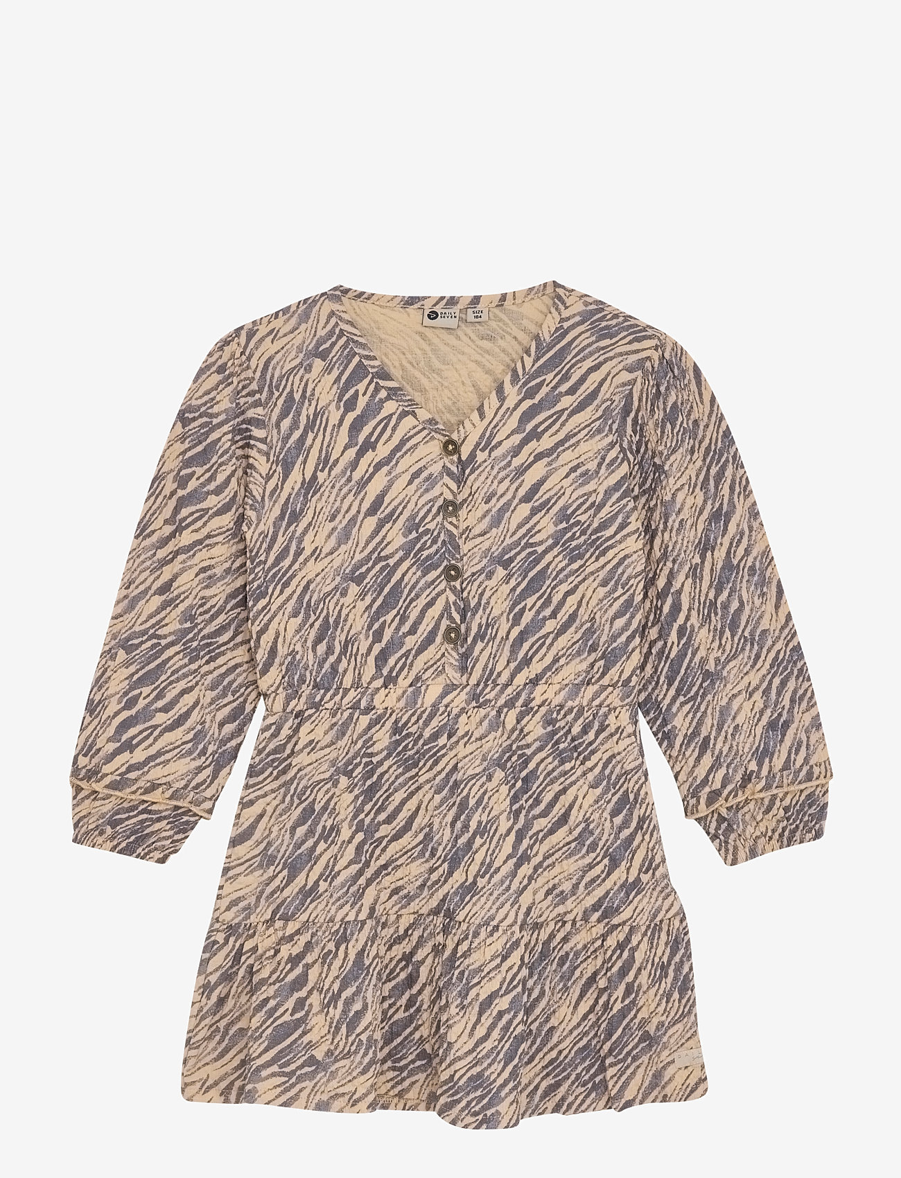 Daily 7 - Dress Longsleeve Animal - långärmade vardagsklänningar - latte sand - 0