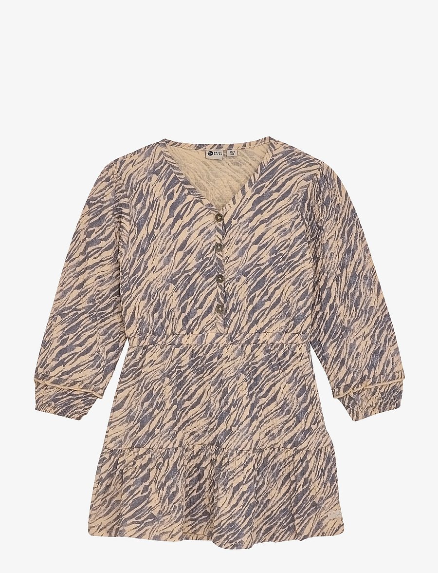 Daily 7 - Dress Longsleeve Animal - långärmade vardagsklänningar - latte sand - 0