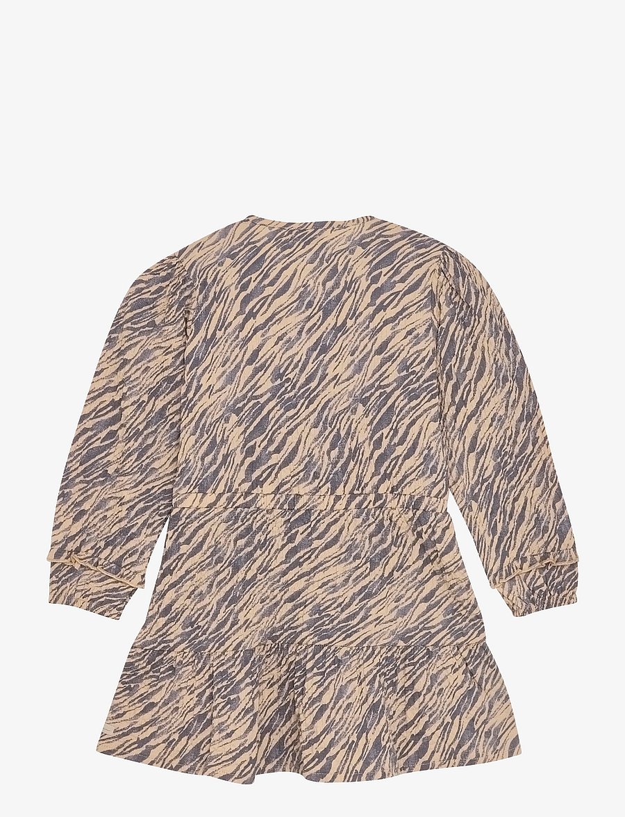 Daily 7 - Dress Longsleeve Animal - långärmade vardagsklänningar - latte sand - 1
