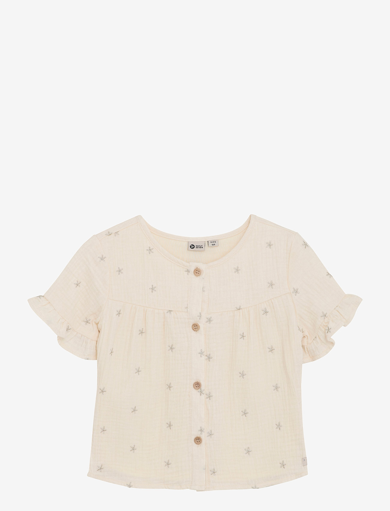 Daily 7 - Ruffle Shirt Allover Print - bluser & tunikaer - sandshell - 0