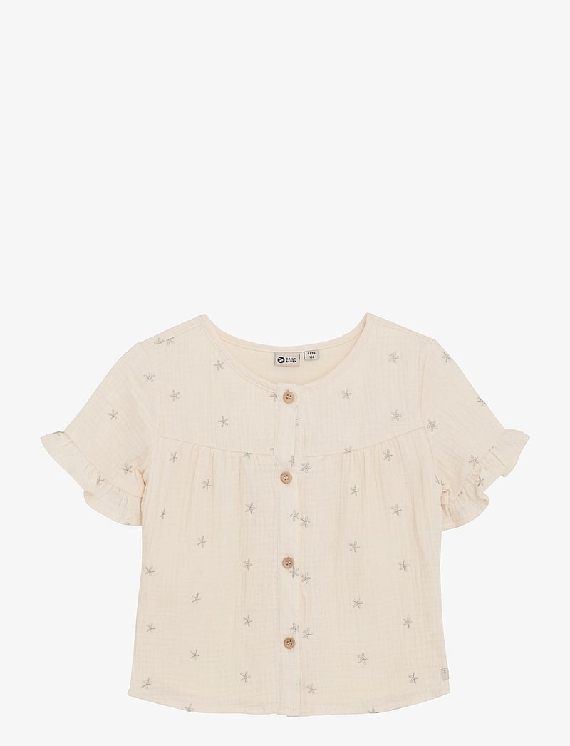 Daily 7 - Ruffle Shirt Allover Print - pluusid ja tuunikad - sandshell - 0