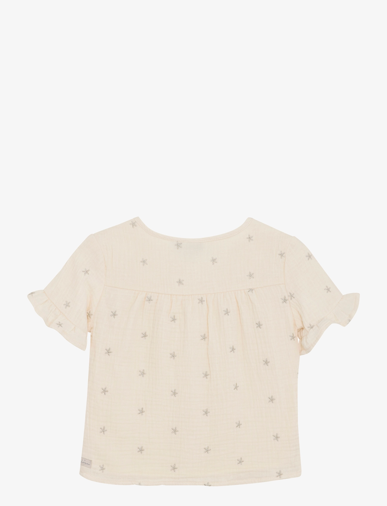 Daily 7 - Ruffle Shirt Allover Print - blusen & tuniken - sandshell - 1