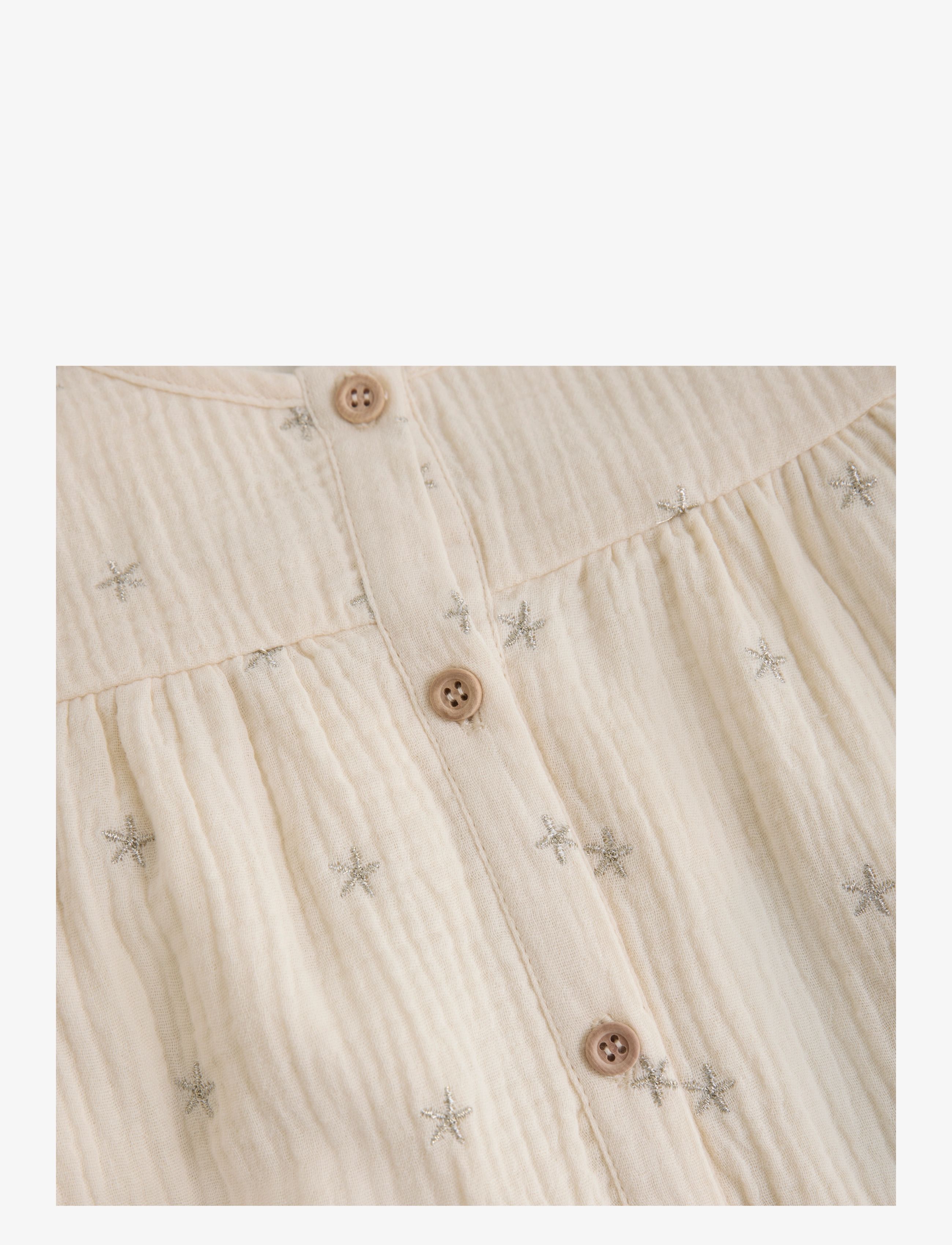 Daily 7 - Ruffle Shirt Allover Print - blusen & tuniken - sandshell - 2