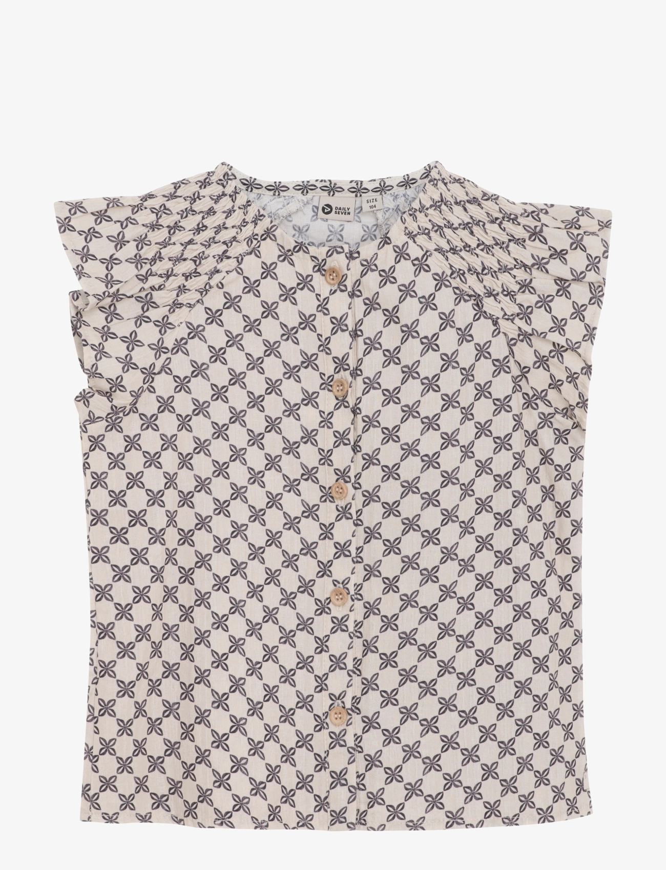 Daily 7 Shirt Lace Allover Print - Tøj - SANDSHELL / grey