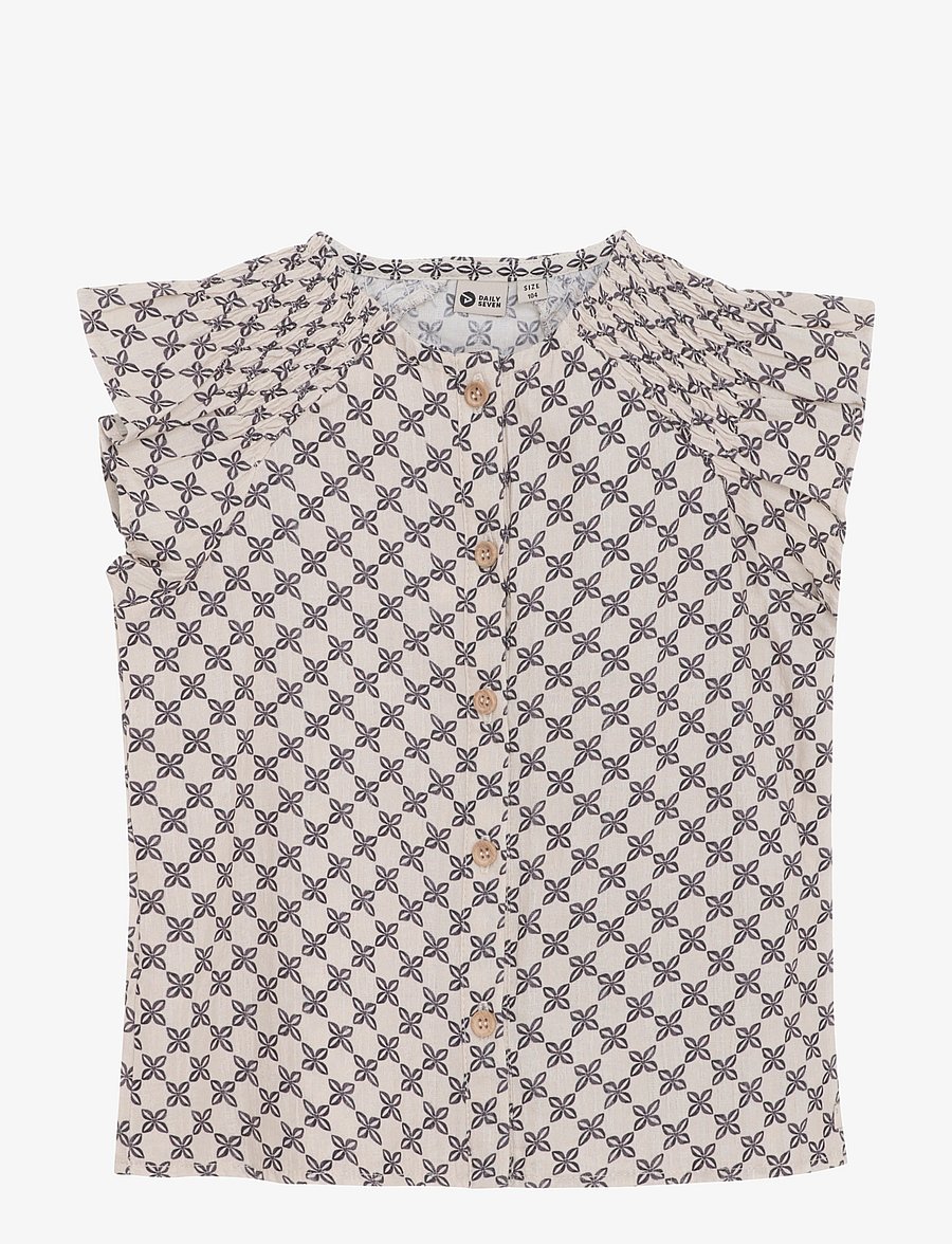 Daily 7 - Shirt Lace Allover Print - blusar & tunikor - sandshell - 0