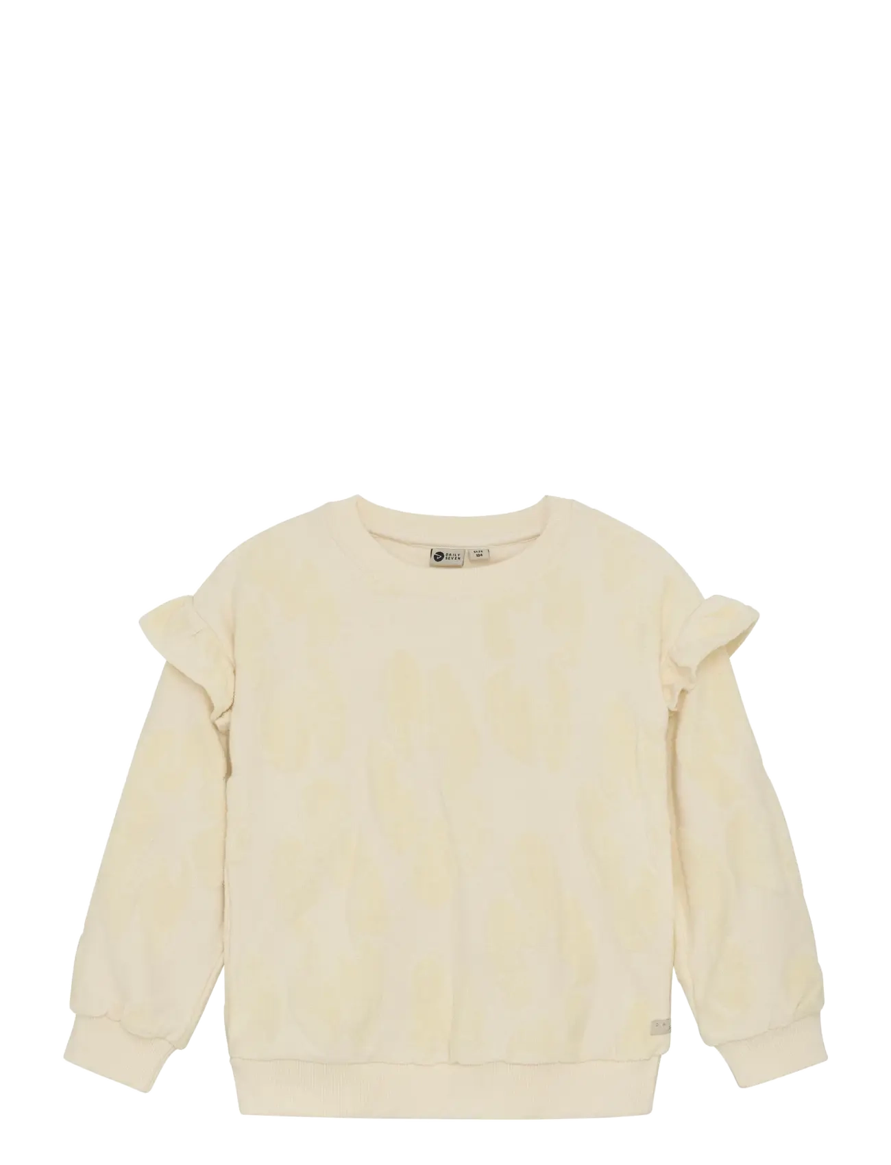 DAILY 7 Pullover Jaquard Ruffle Cream - 128 - Kinder