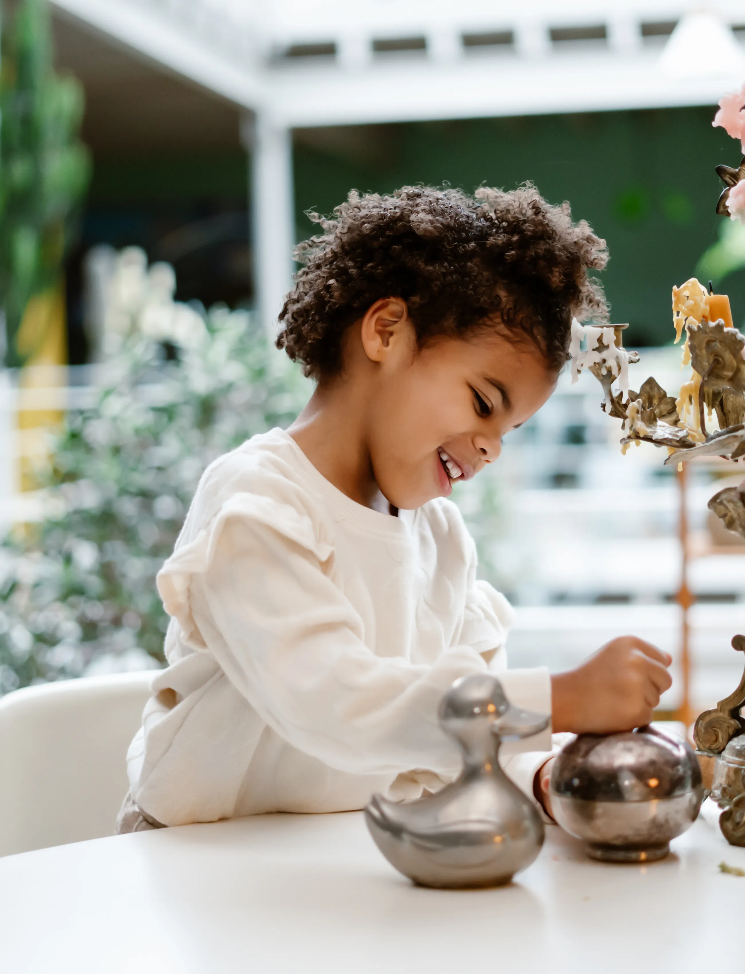 Daily 7 Sweater Jaquard Ruffle - Yläosat - OFF WHITE / cream