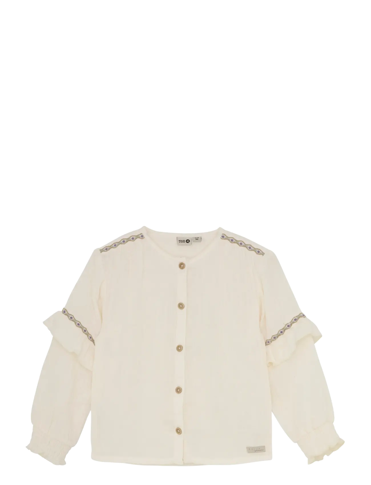 DAILY 7 Shirt Longsleeve Ruffle Cream - 104 - Kinder
