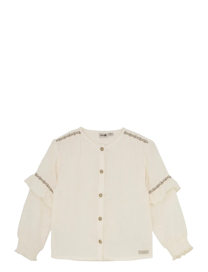 Daily 7 - Shirt Longsleeve Ruffle - blouses & tunics - off white - 0