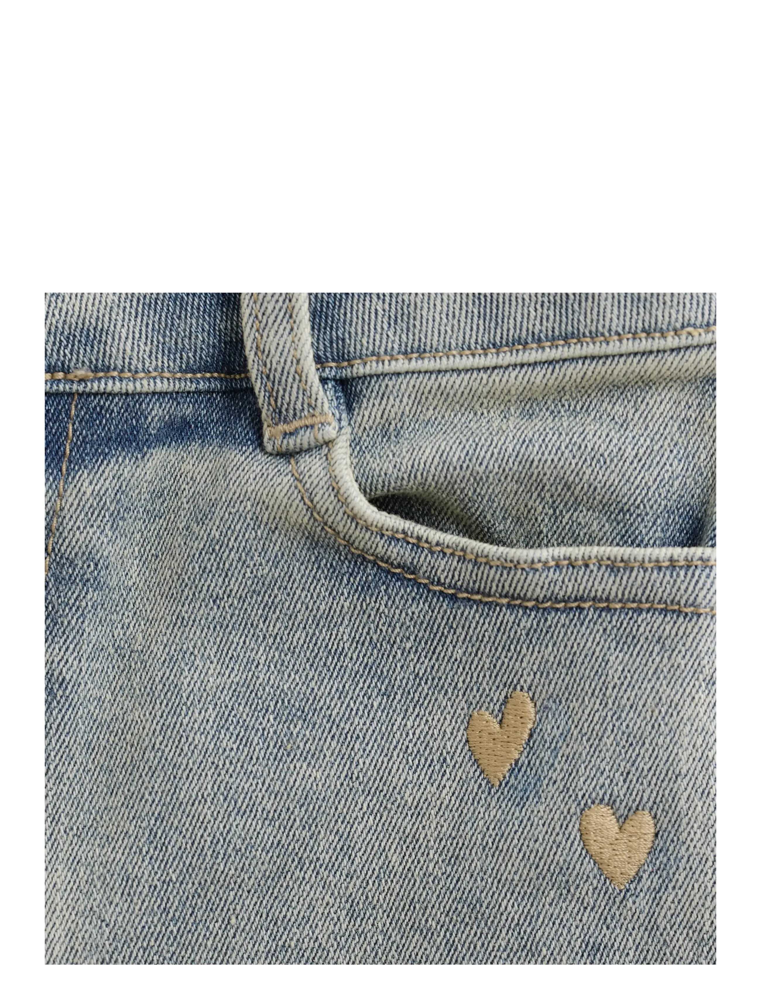 Daily 7 - 2500 Mom Fit Embroiderie - kelnės - used medium denim - 3