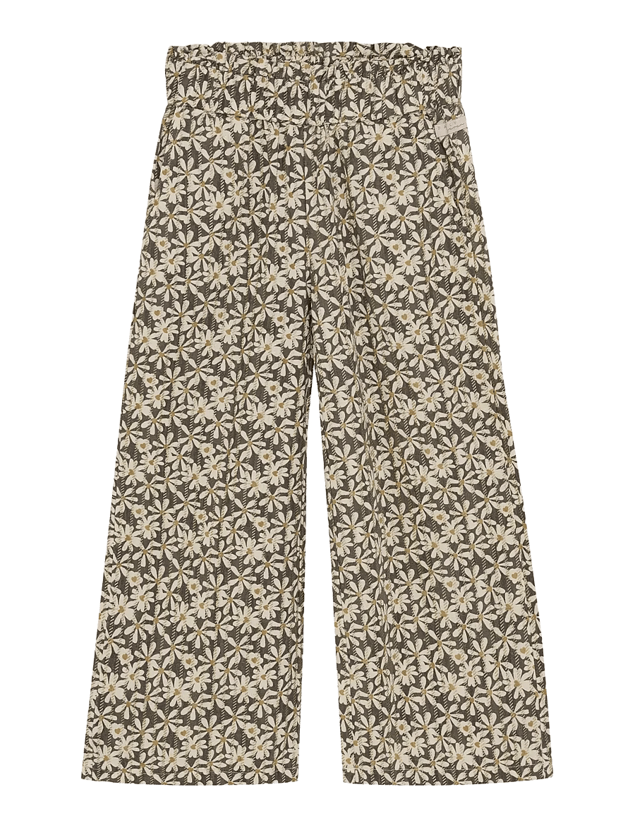 Daily 7 - Wide Pants Shiny Flower - byxor - phantom - 0