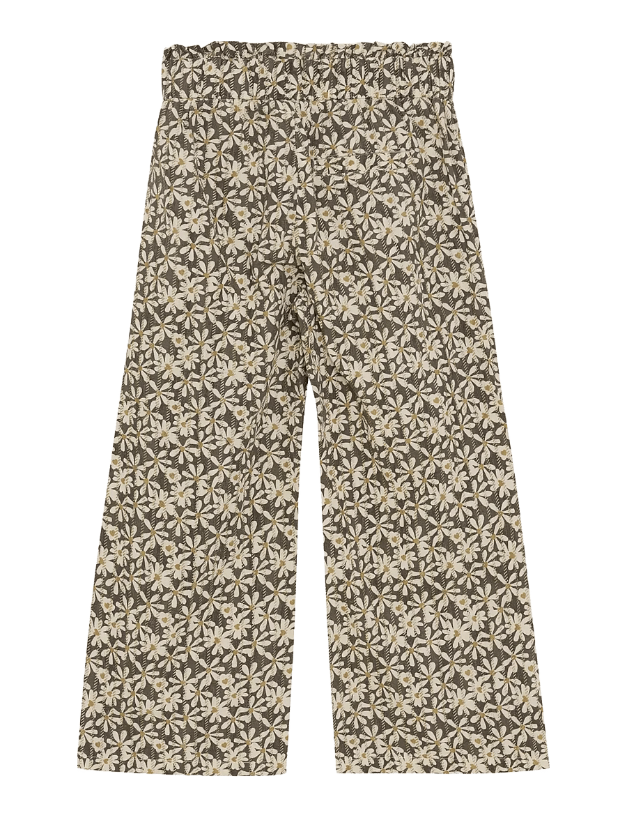 Daily 7 - Wide Pants Shiny Flower - byxor - phantom - 1