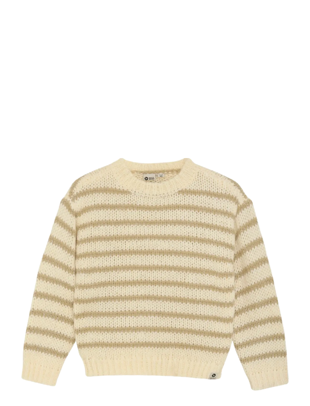 Daily 7 Knitted Sweater Stripe - Overdele - SAND / cream