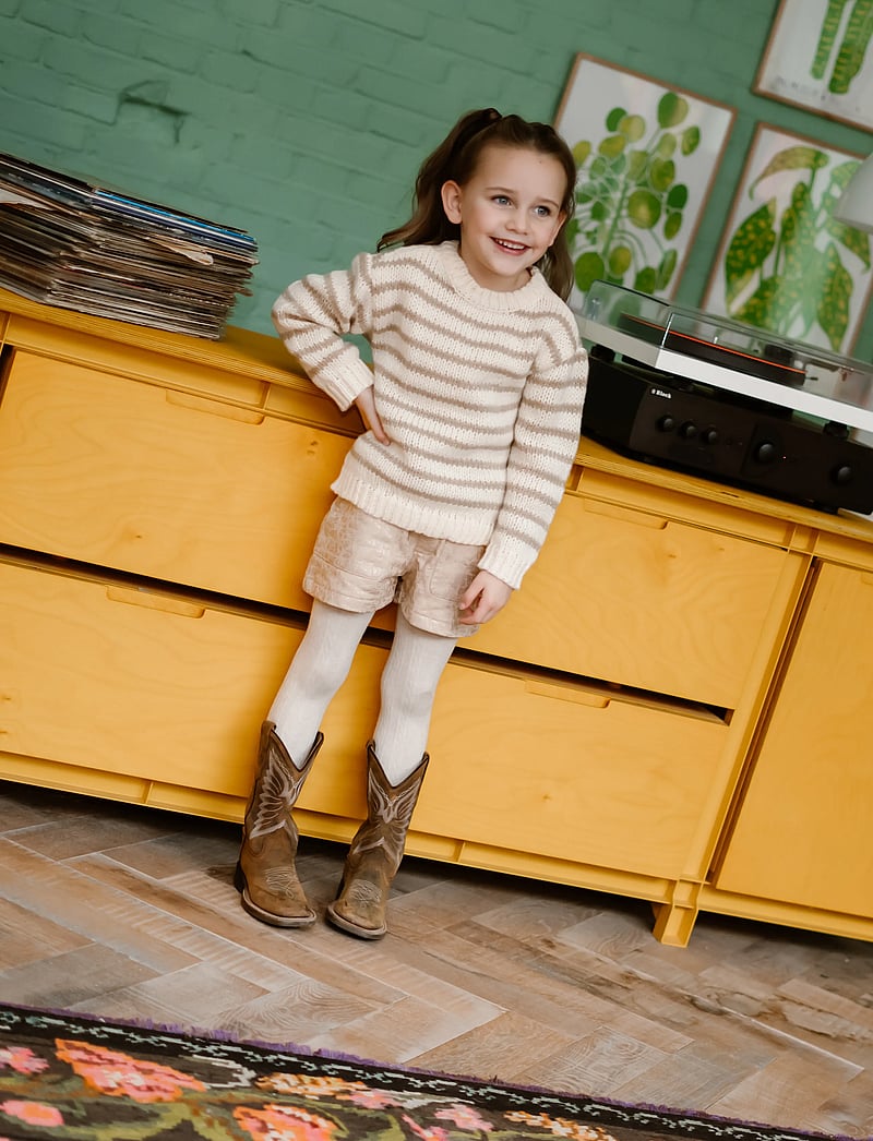 Daily 7 - Knitted Sweater Stripe - stickade tröjor - sand - 0