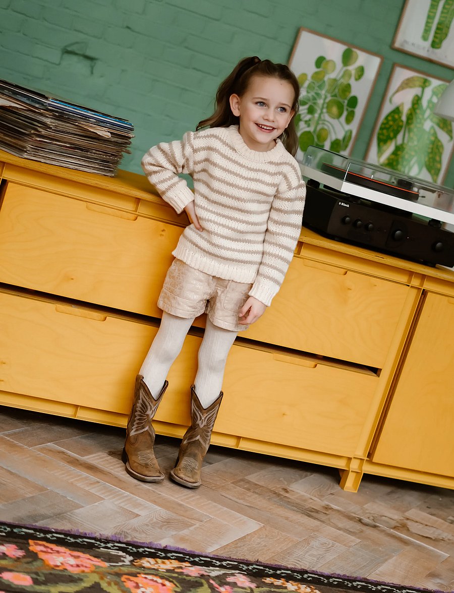 Daily 7 - Knitted Sweater Stripe - trøjer - sand - 0