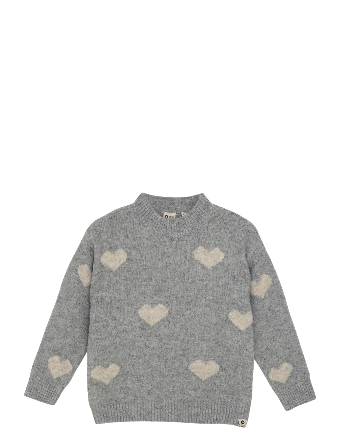 DAILY 7 Strick Pullover Heart Grau - 134 - Kinder