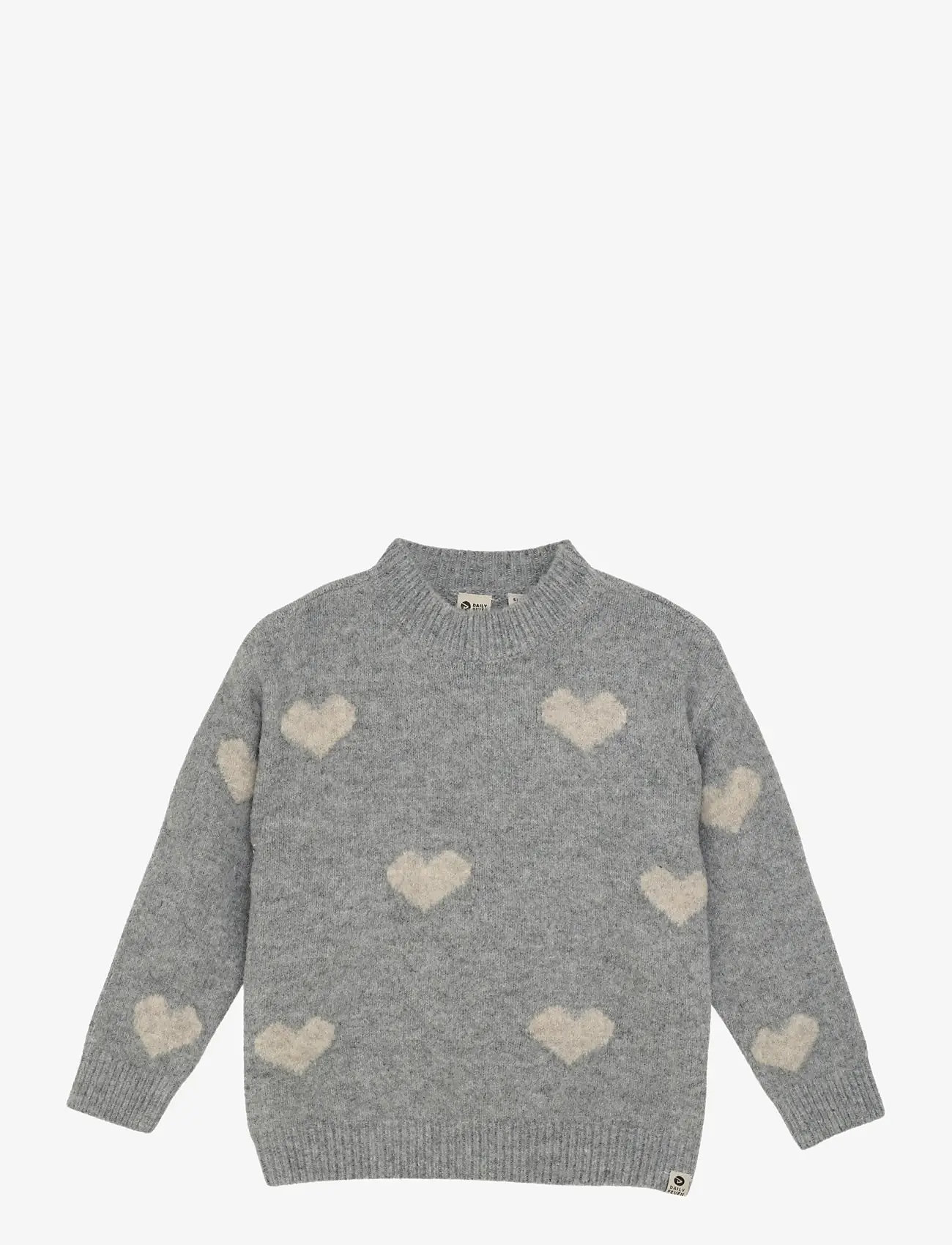Daily 7 - Knitted Sweater Heart - stickade tröjor - medium grey melange - 1