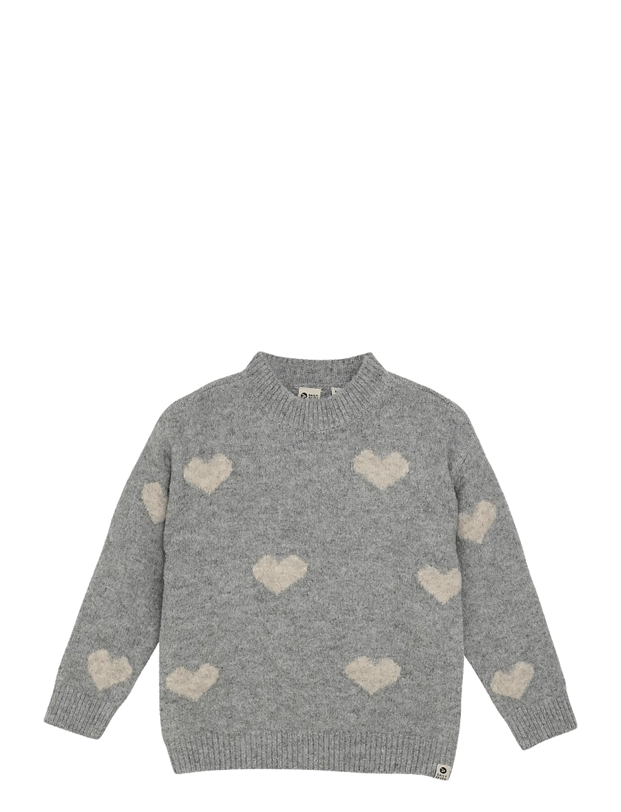 Daily 7 - Knitted Sweater Heart - pullover - medium grey melange - 1