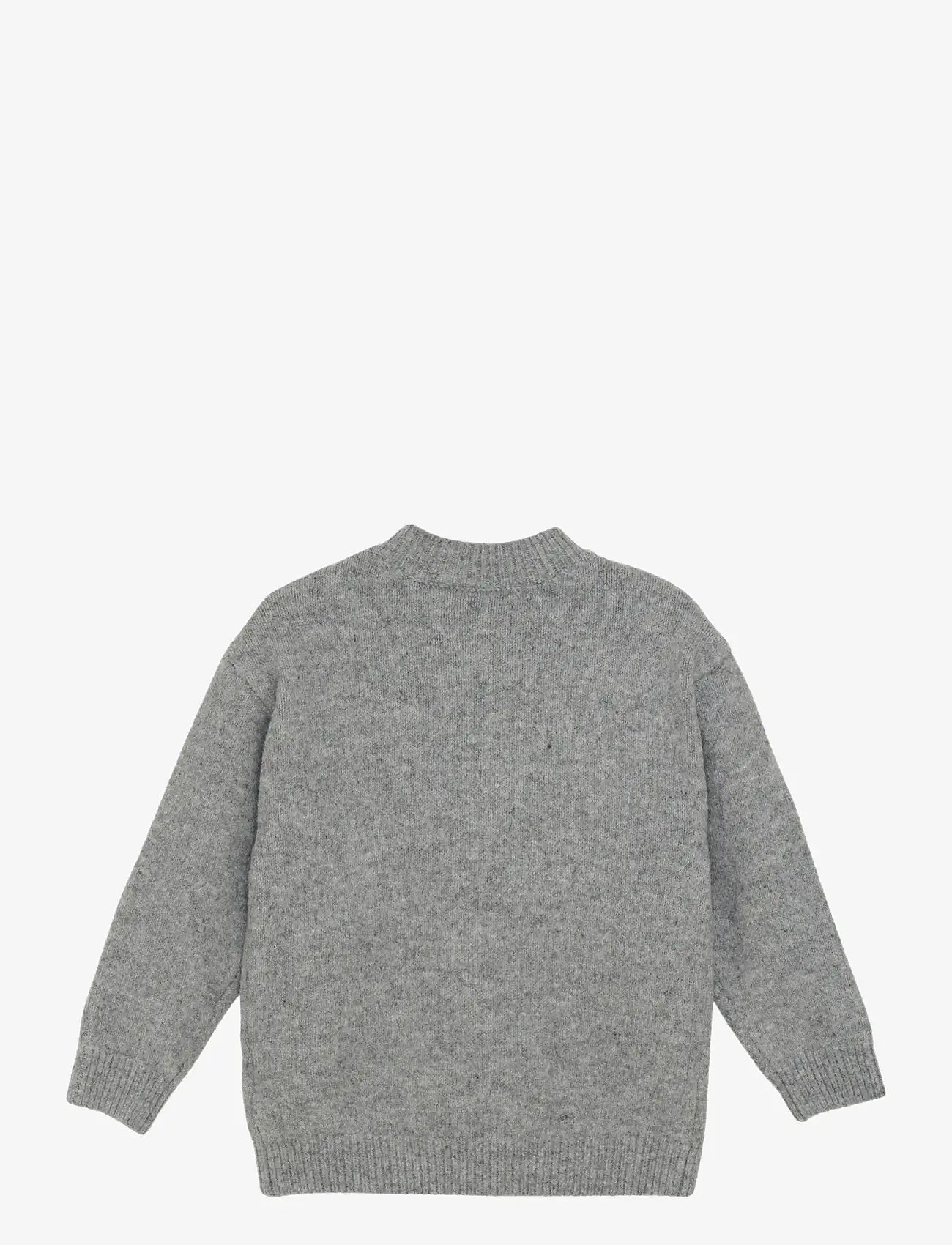 Daily 7 - Knitted Sweater Heart - stickade tröjor - medium grey melange - 2