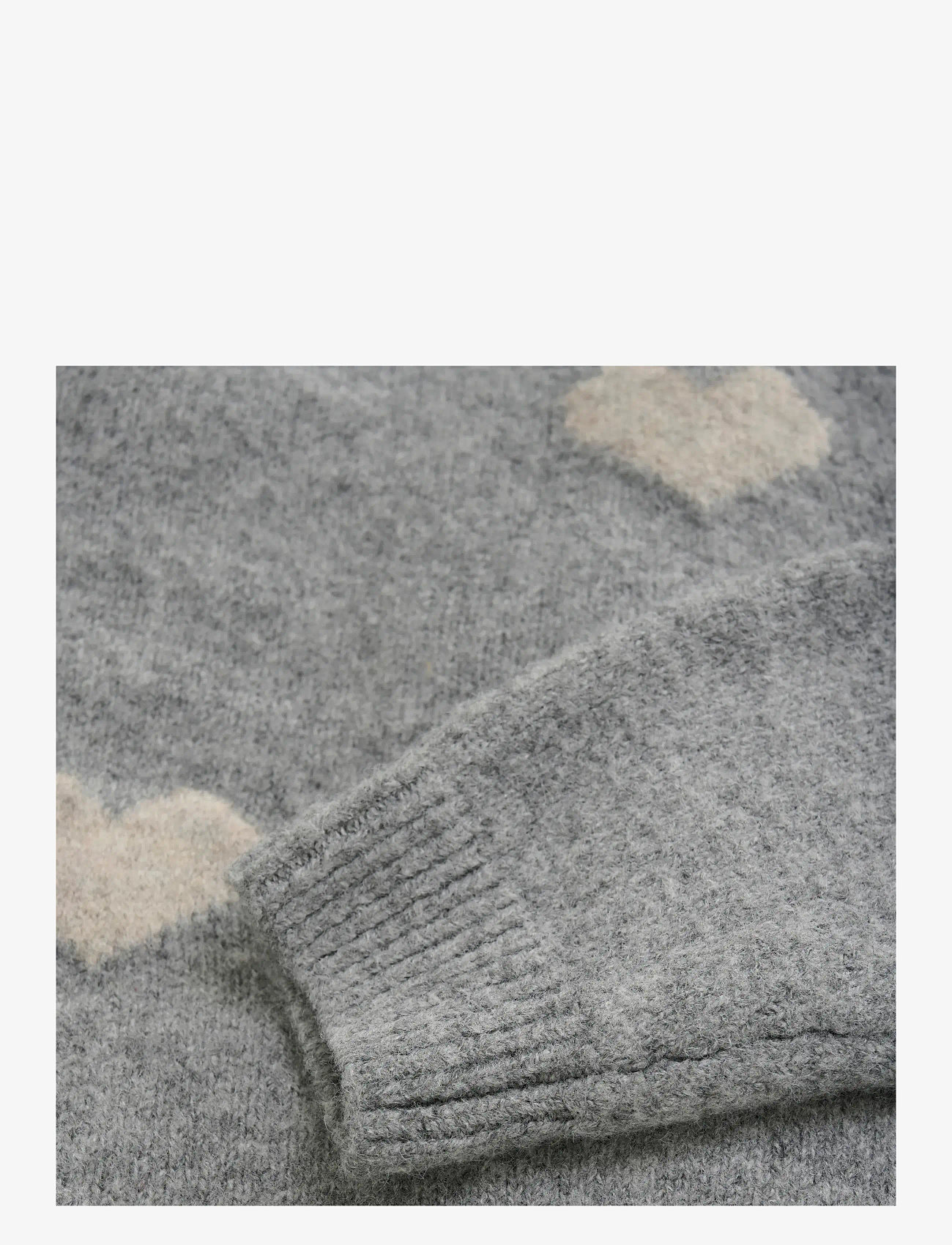 Daily 7 - Knitted Sweater Heart - stickade tröjor - medium grey melange - 3