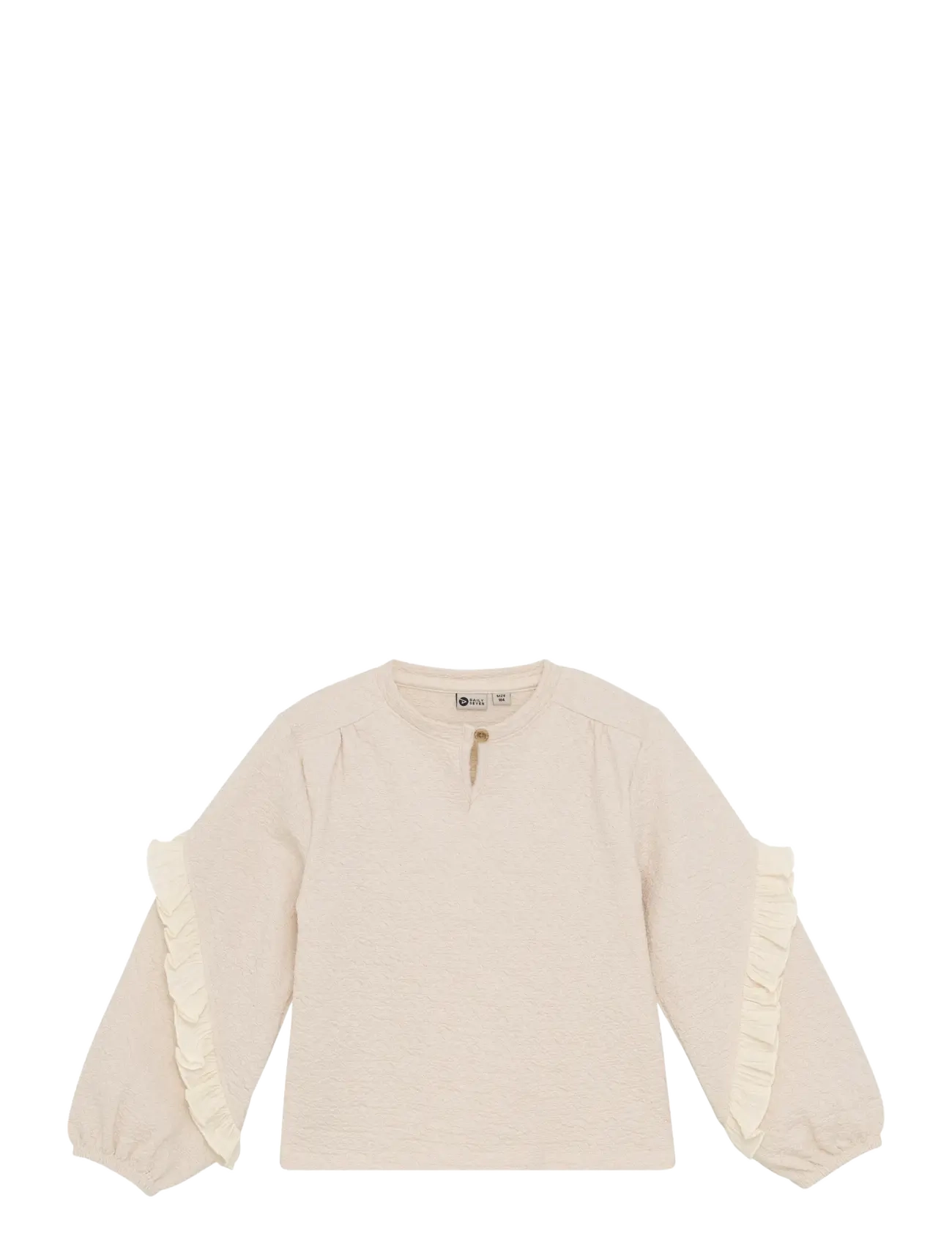 Daily 7 T-Shirt Longsleeve Ruffle, 104, Beige, T-Shirts > Langærmede T-shirts, Børn