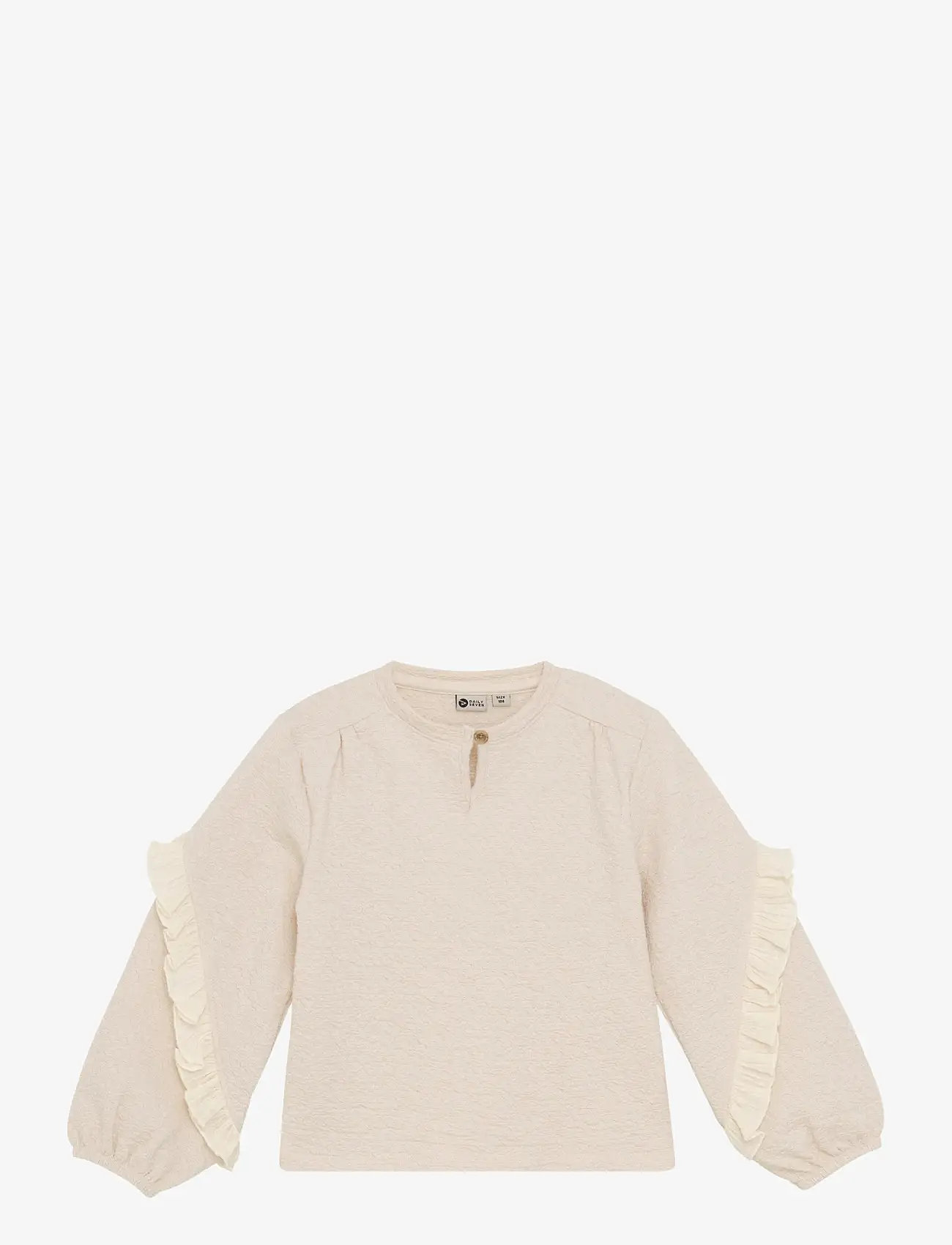 Daily 7 - T-shirt Longsleeve Ruffle - långärmade t-shirts - sandshell - 0