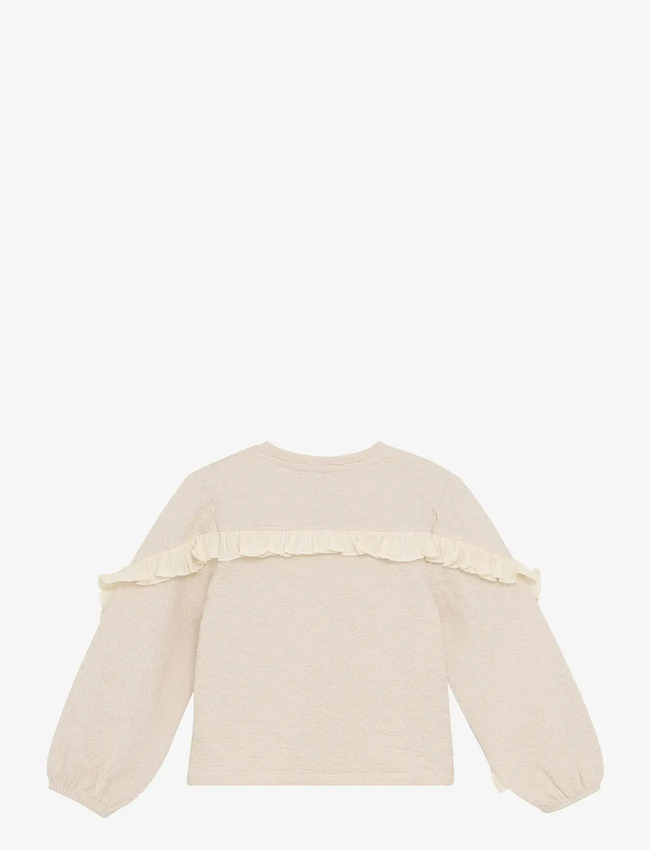 Daily 7 - T-shirt Longsleeve Ruffle - långärmade t-shirts - sandshell - 1