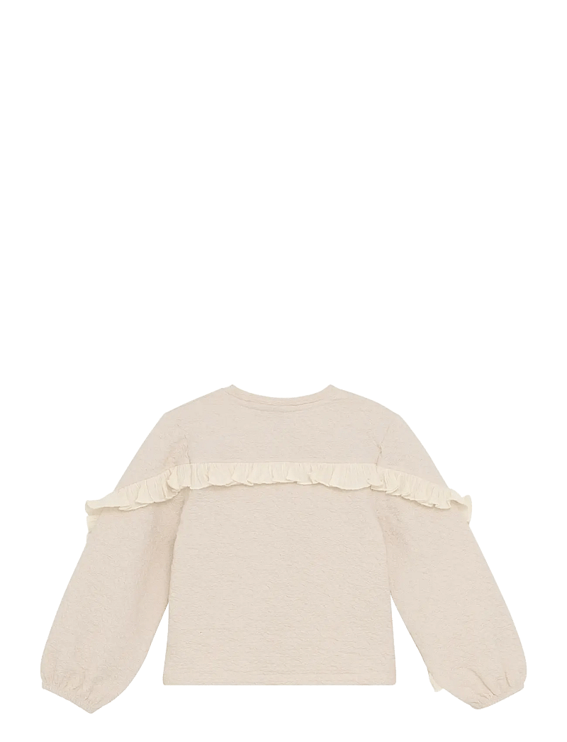 Daily 7 - T-shirt Longsleeve Ruffle - långärmade t-shirts - sandshell - 1