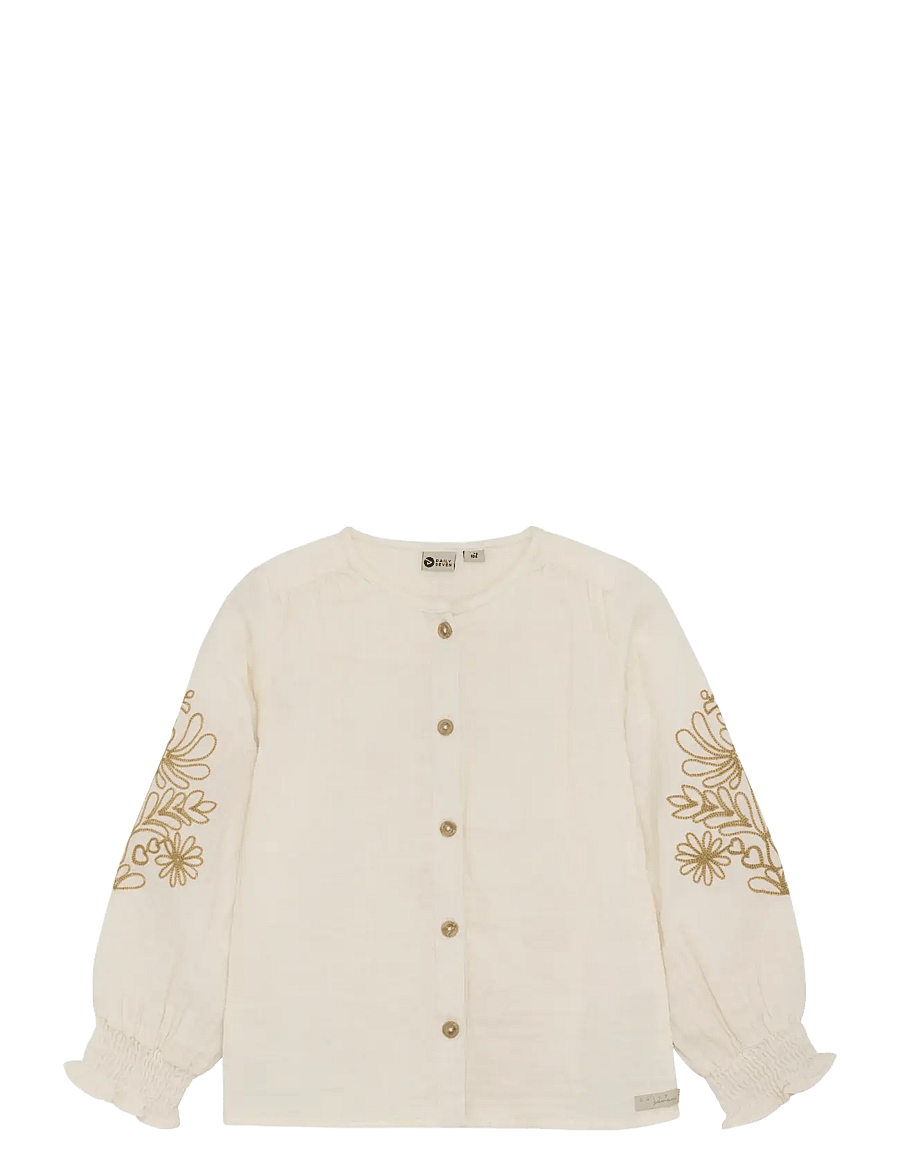 Daily 7 - Shirt Longsleeve Embroidery - langærmede skjorter - sandshell - 0