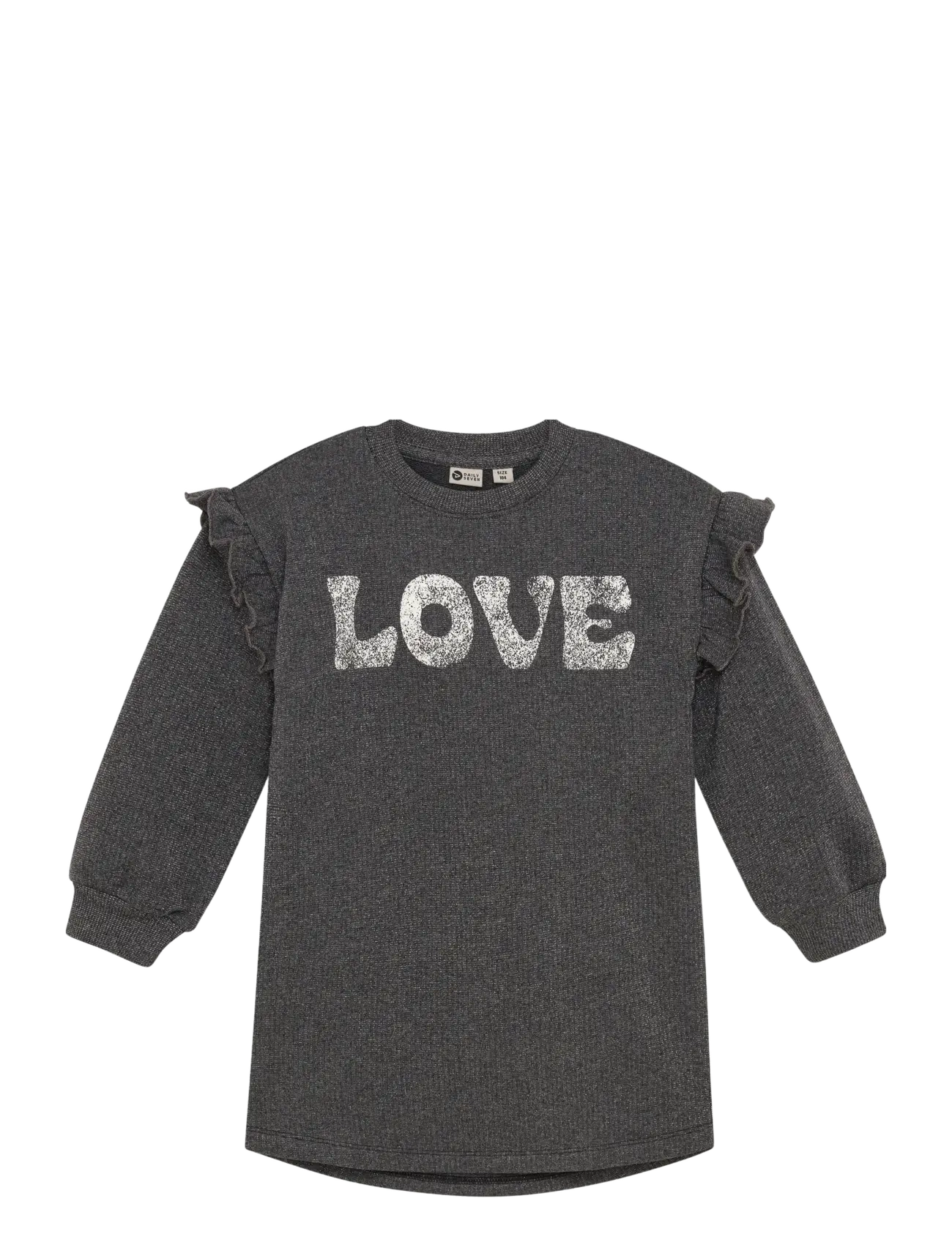 DAILY 7 Sweatdress Longlseeve Print Grau - 104 - Kinder