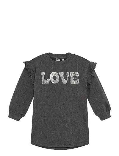 Daily 7 Sweatdress Longlseeve Print - Kleider - PHANTOM / grey