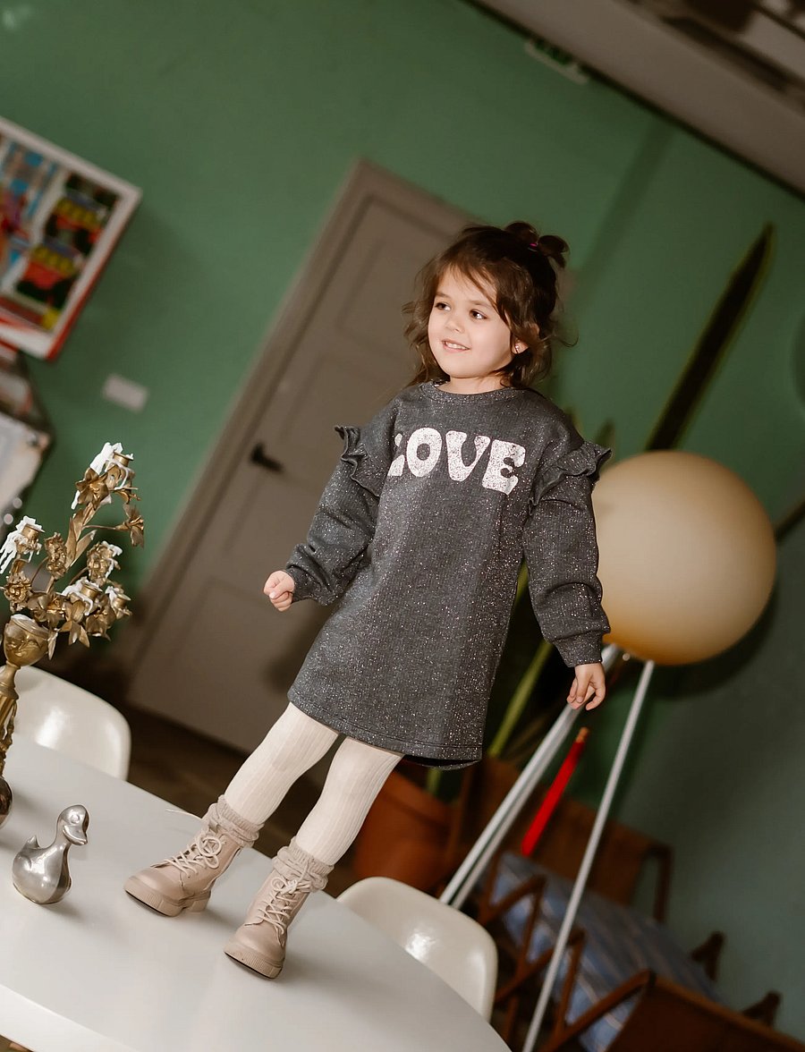 Daily 7 - Sweatdress Longlseeve Print - baby-kjoler med lange ermer - phantom - 4