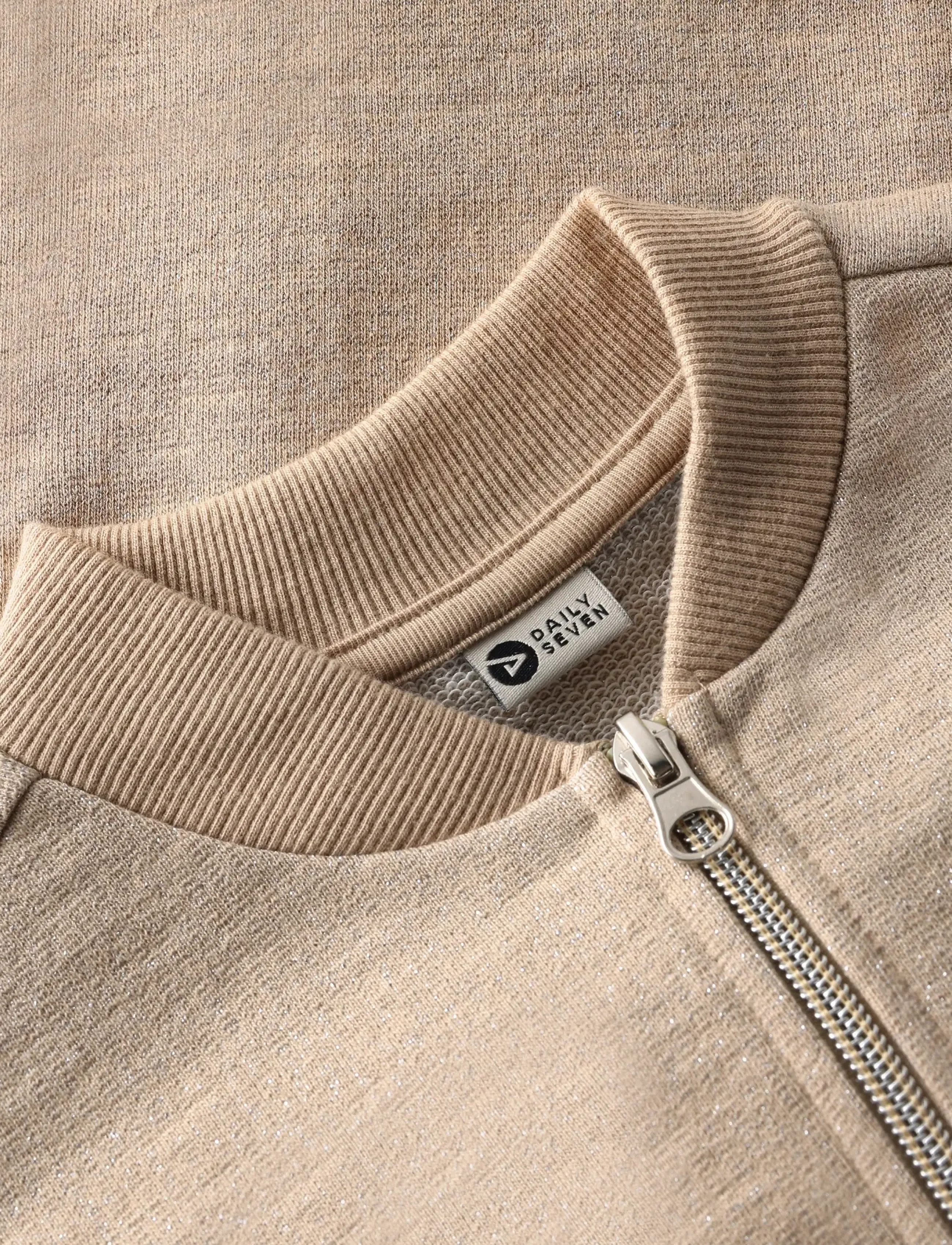 Daily 7 - Sweat Jacket Glitter - leichte jacken - latte sand - 2