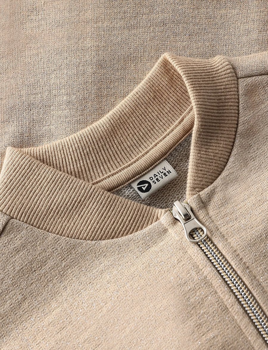 Daily 7 - Sweat Jacket Glitter - leichte jacken - latte sand - 2