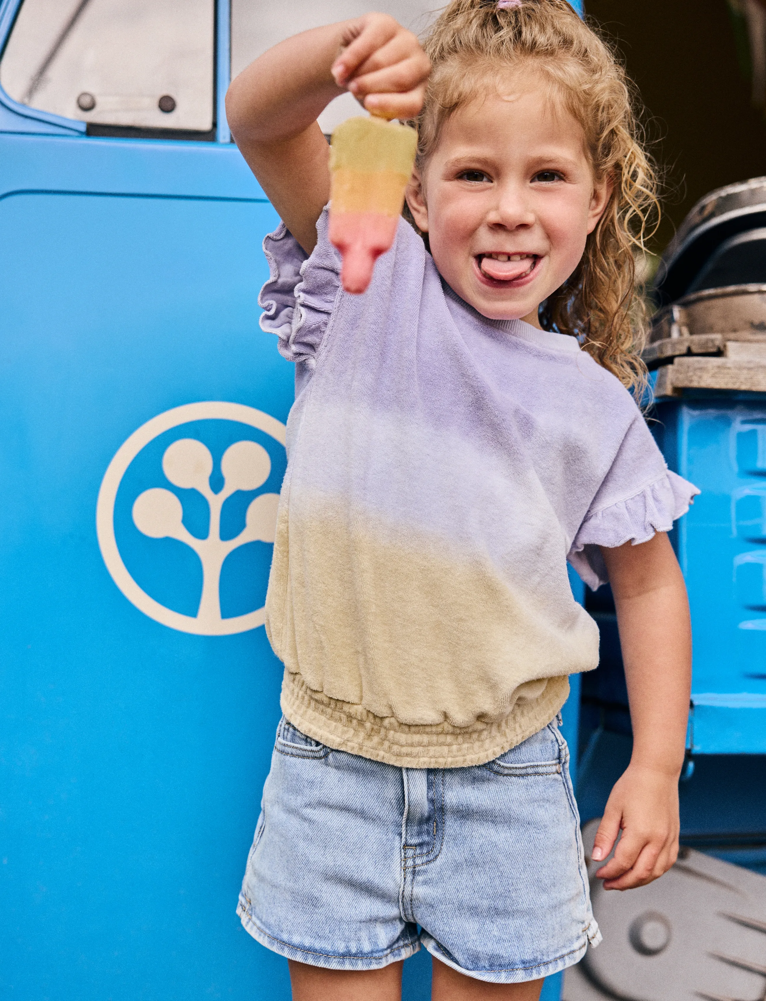 Daily 7 T-shirt Dip Dye - Toppe og t-shirts - ICELANDIC BLUE / multi