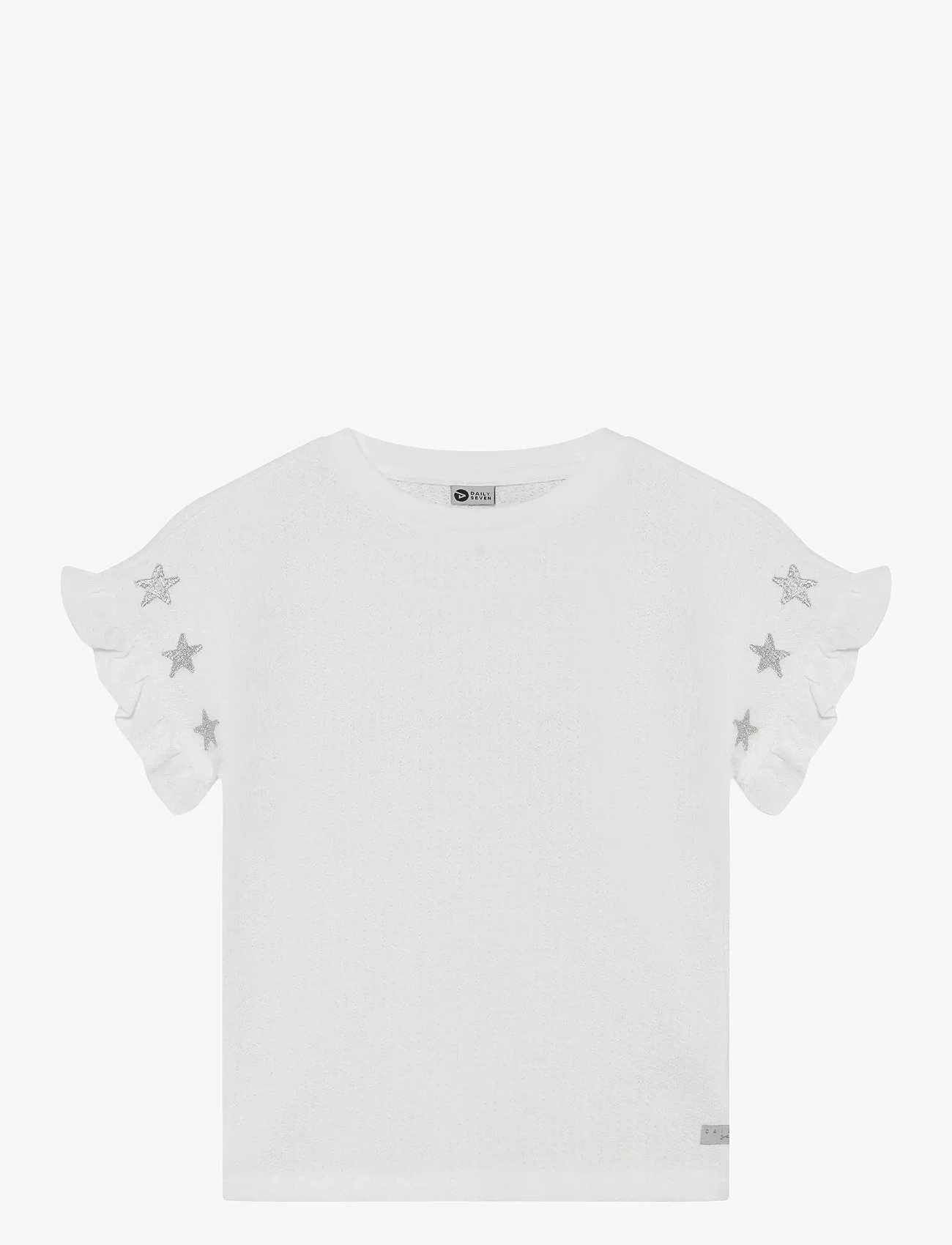 Daily 7 - T-shirt Embroidery Sleeve - kortärmade - egret - 0