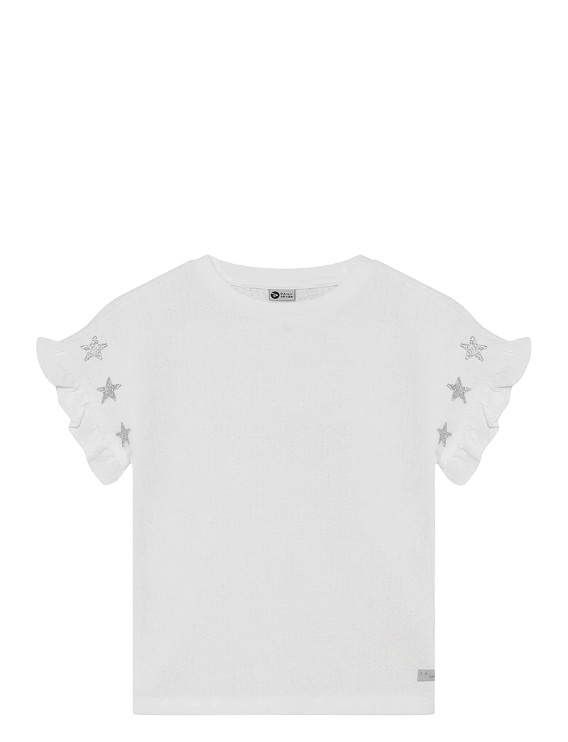 Daily 7 - T-shirt Embroidery Sleeve - kortärmade - egret - 0