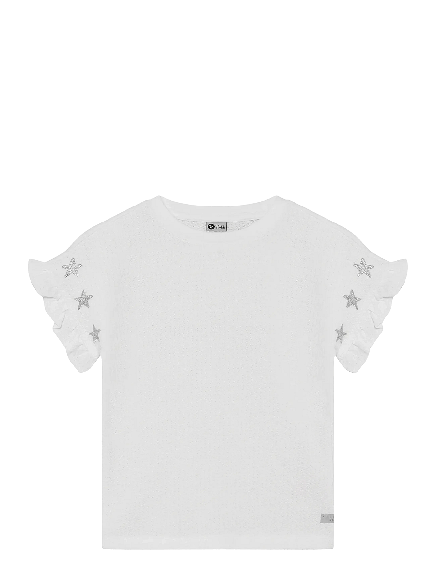 Daily 7 - T-shirt Embroidery Sleeve - kortærmede - egret - 0