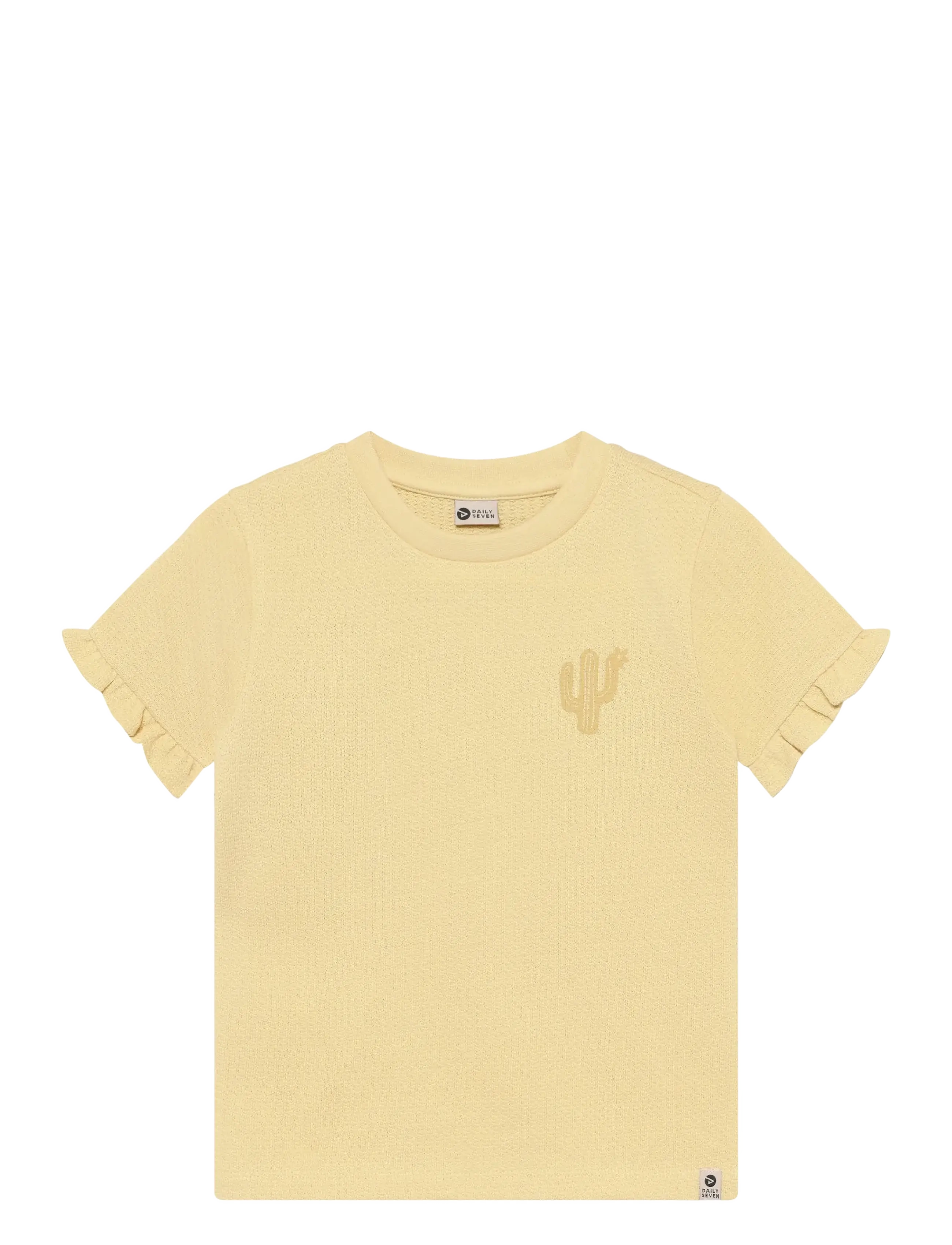 Daily 7 T-Shirt Ruffle Backprint, 140, Yellow, T-Shirts > Kortærmede, Børn