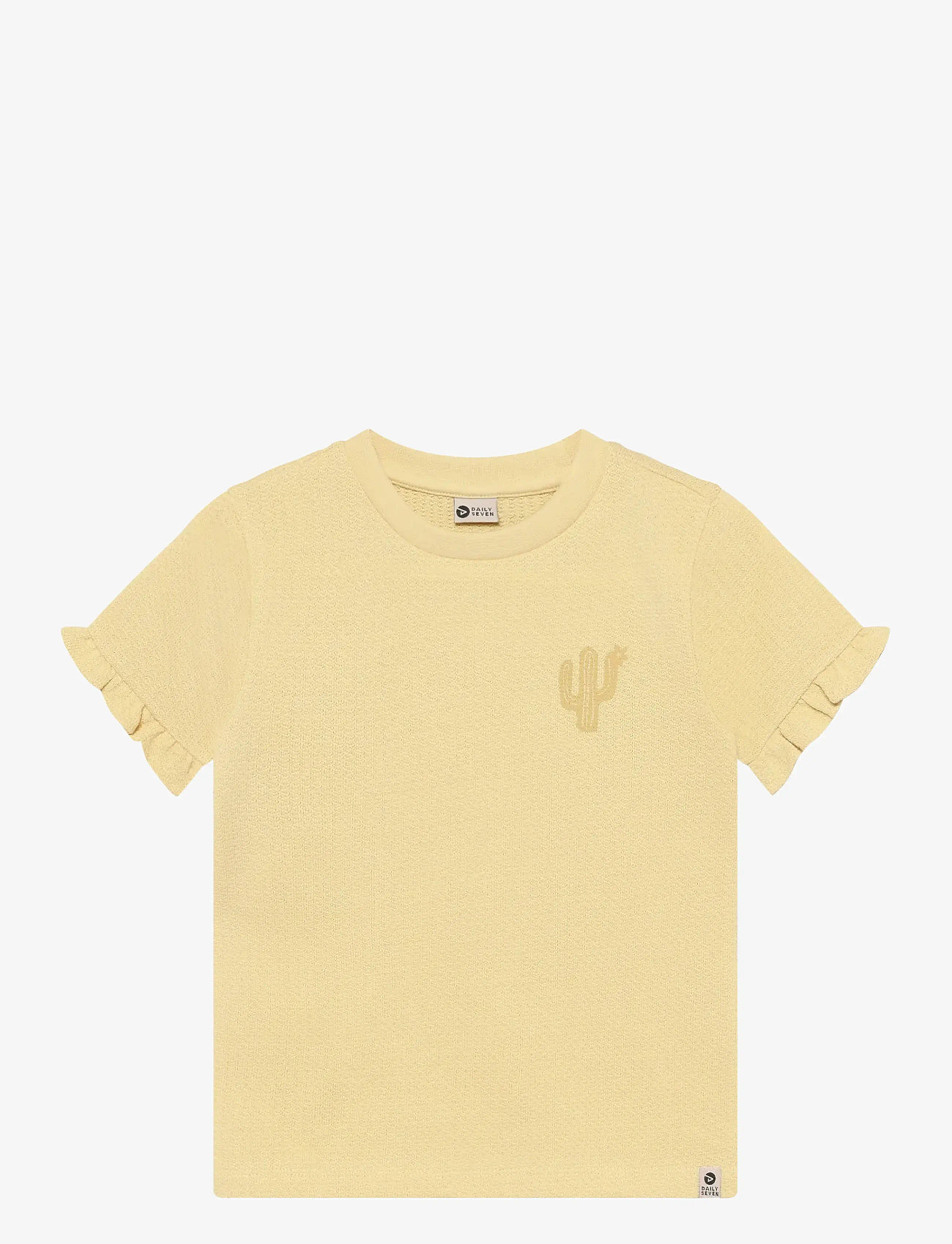Daily 7 - T-shirt Ruffle Backprint - kurzärmelige - reed yellow - 0