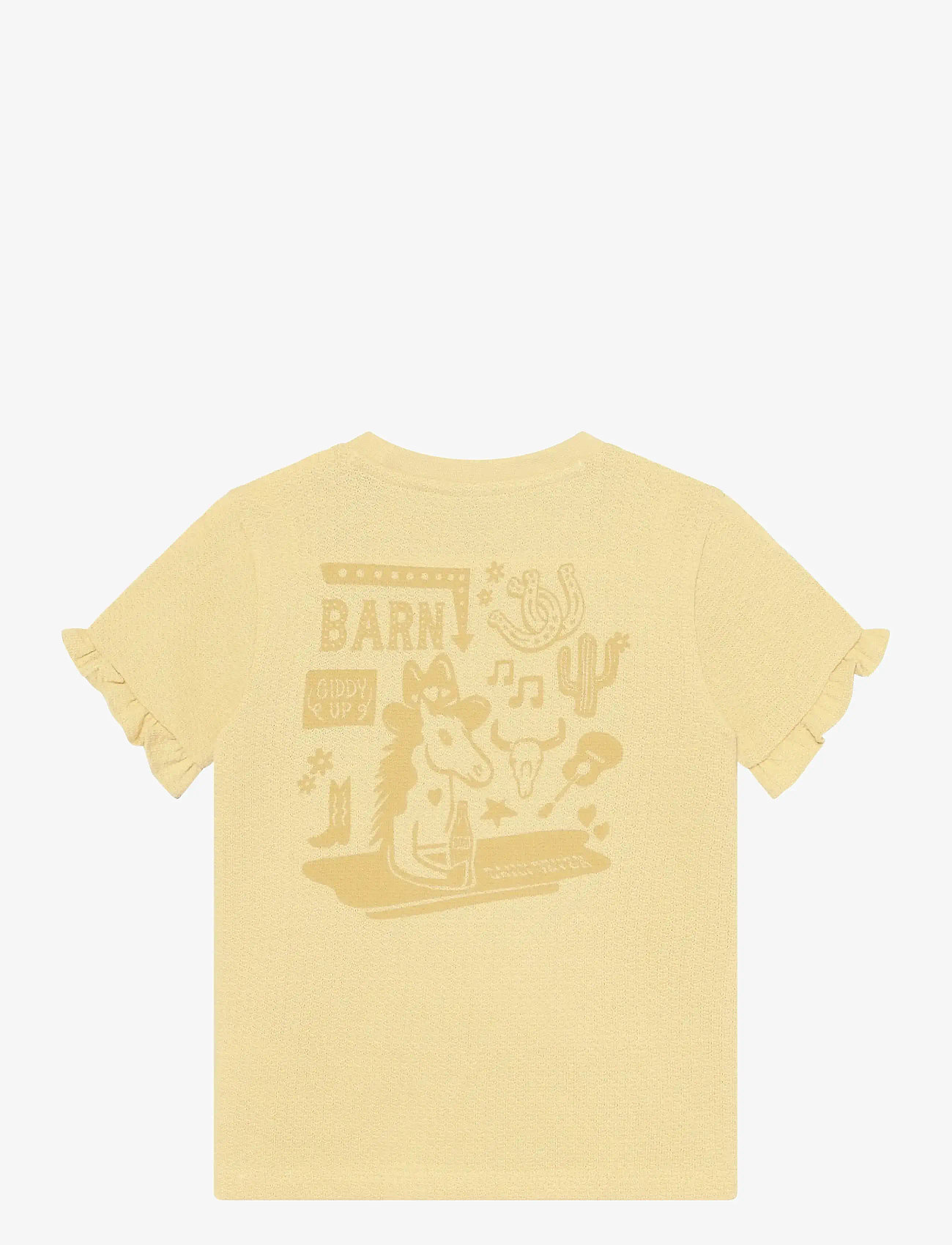 Daily 7 - T-shirt Ruffle Backprint - kurzärmelige - reed yellow - 1