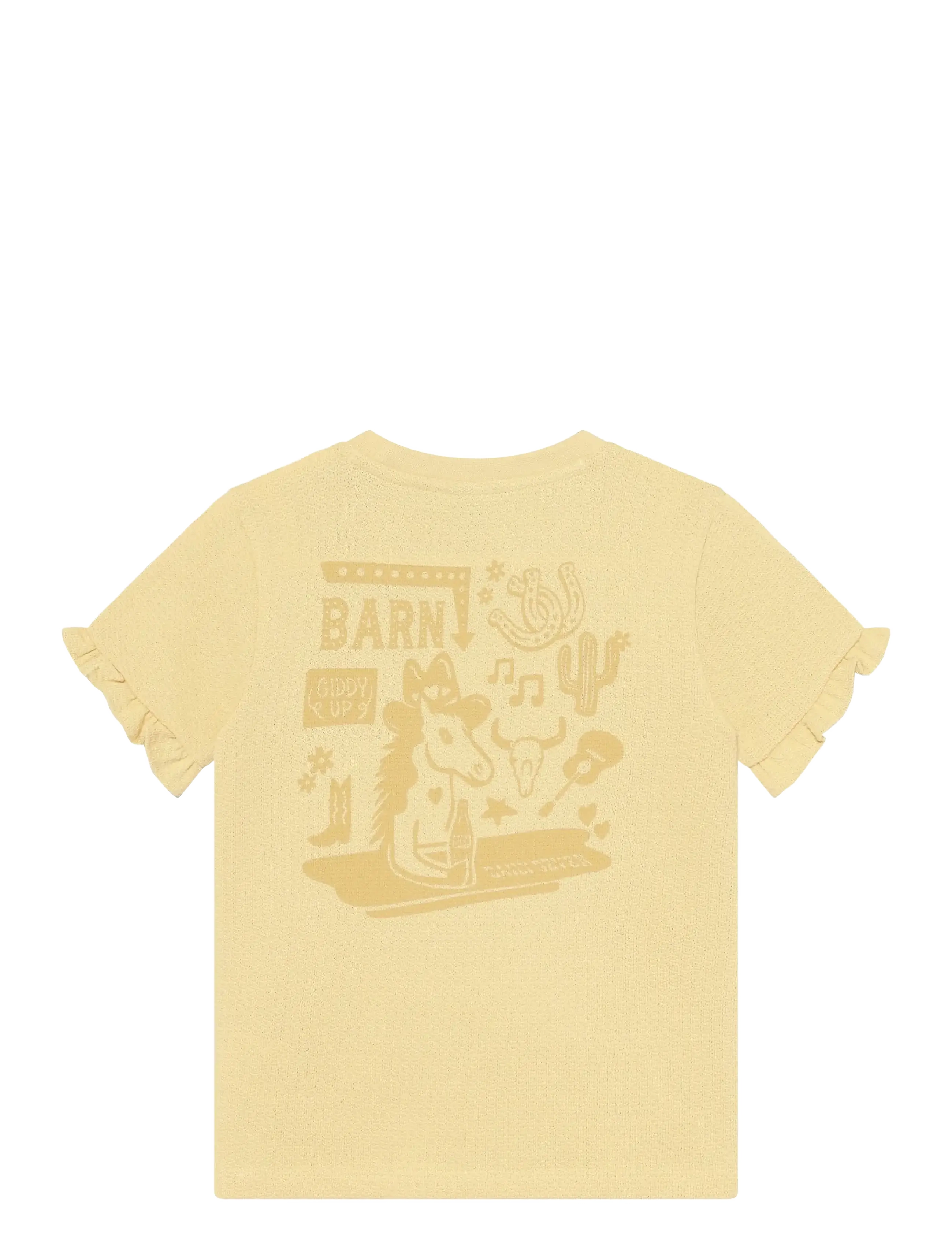 Daily 7 - T-shirt Ruffle Backprint - short-sleeved t-shirts - reed yellow - 1