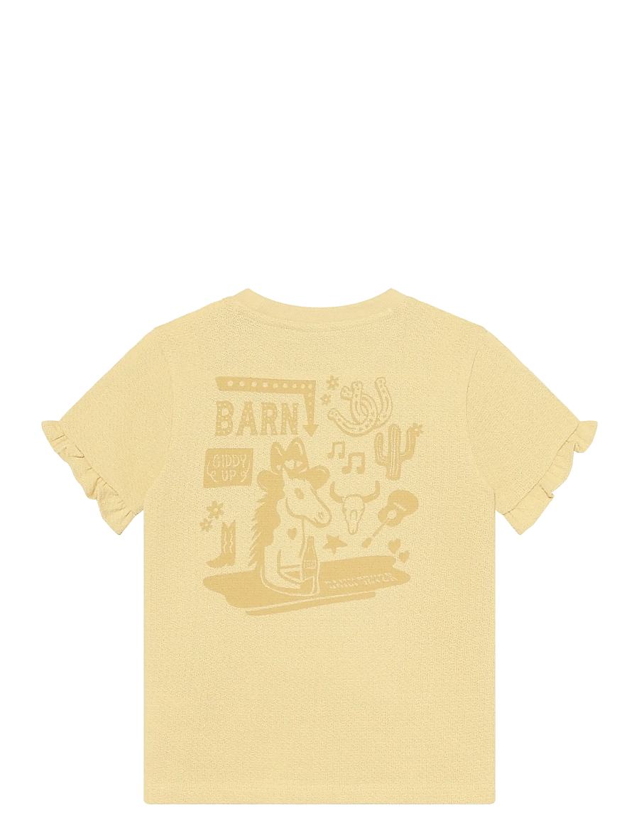 Daily 7 - T-shirt Ruffle Backprint - short-sleeved t-shirts - reed yellow - 1