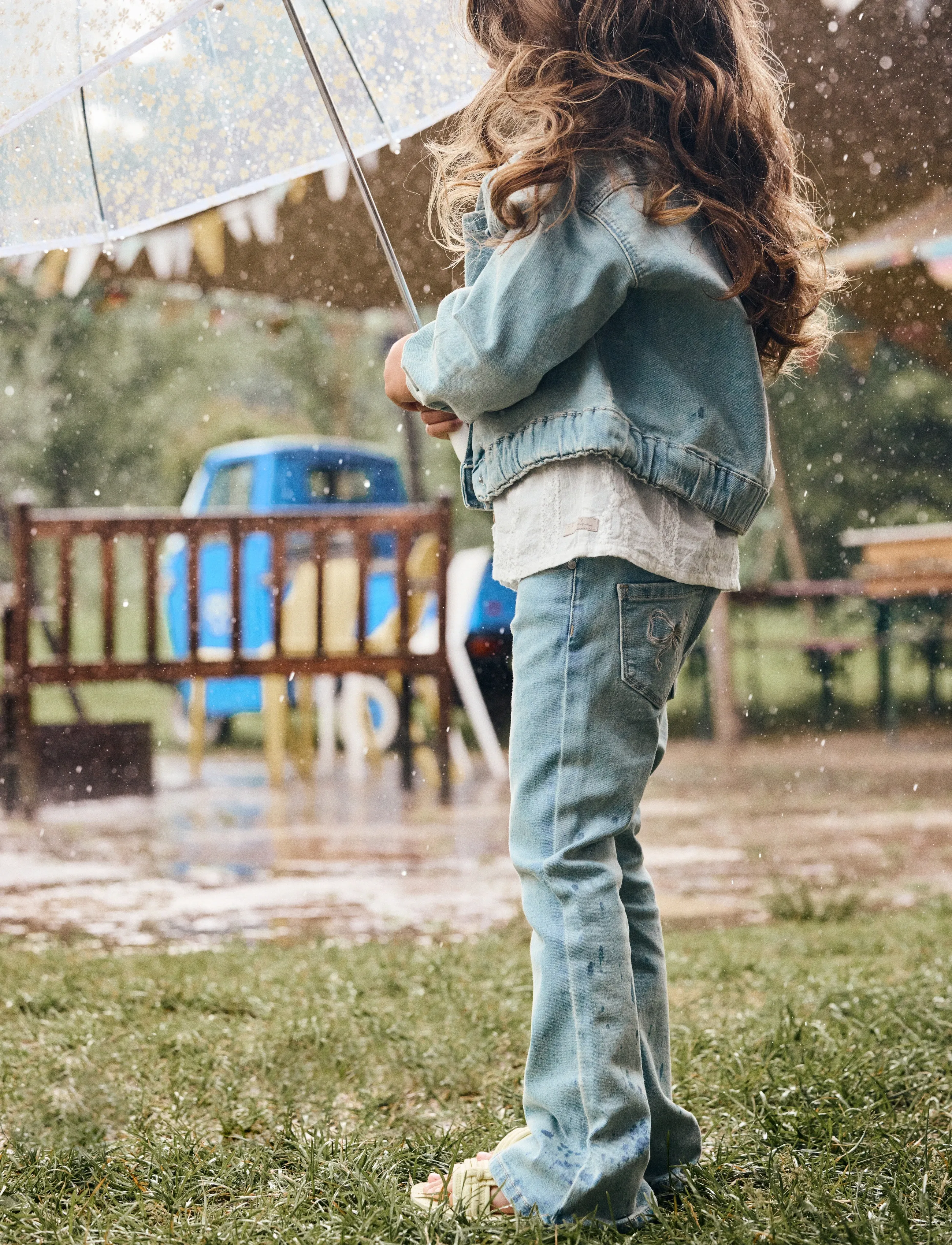 Daily 7 Denim Flared Fit Bow - Bootcut jeans - MEDIUM BLUE DENIM / blue