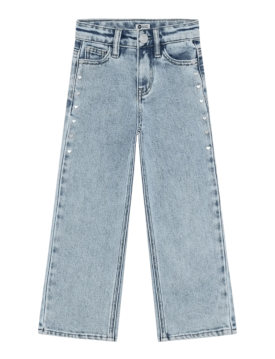Daily 7 - Denim Wide Fit Studs - pantalons larges - blue denim - 1
