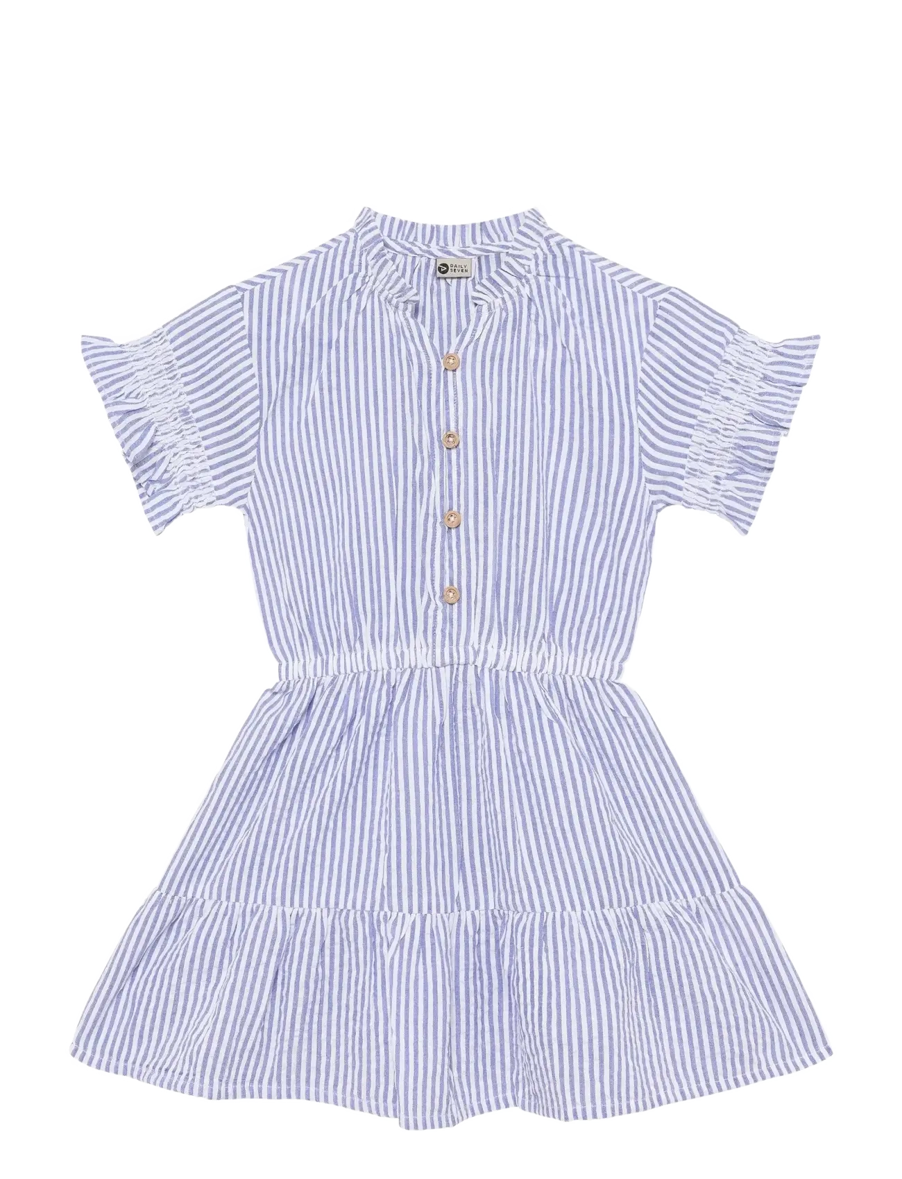 DAILY 7 Kleid Stripe Ruffle Blau - 104 - Kinder