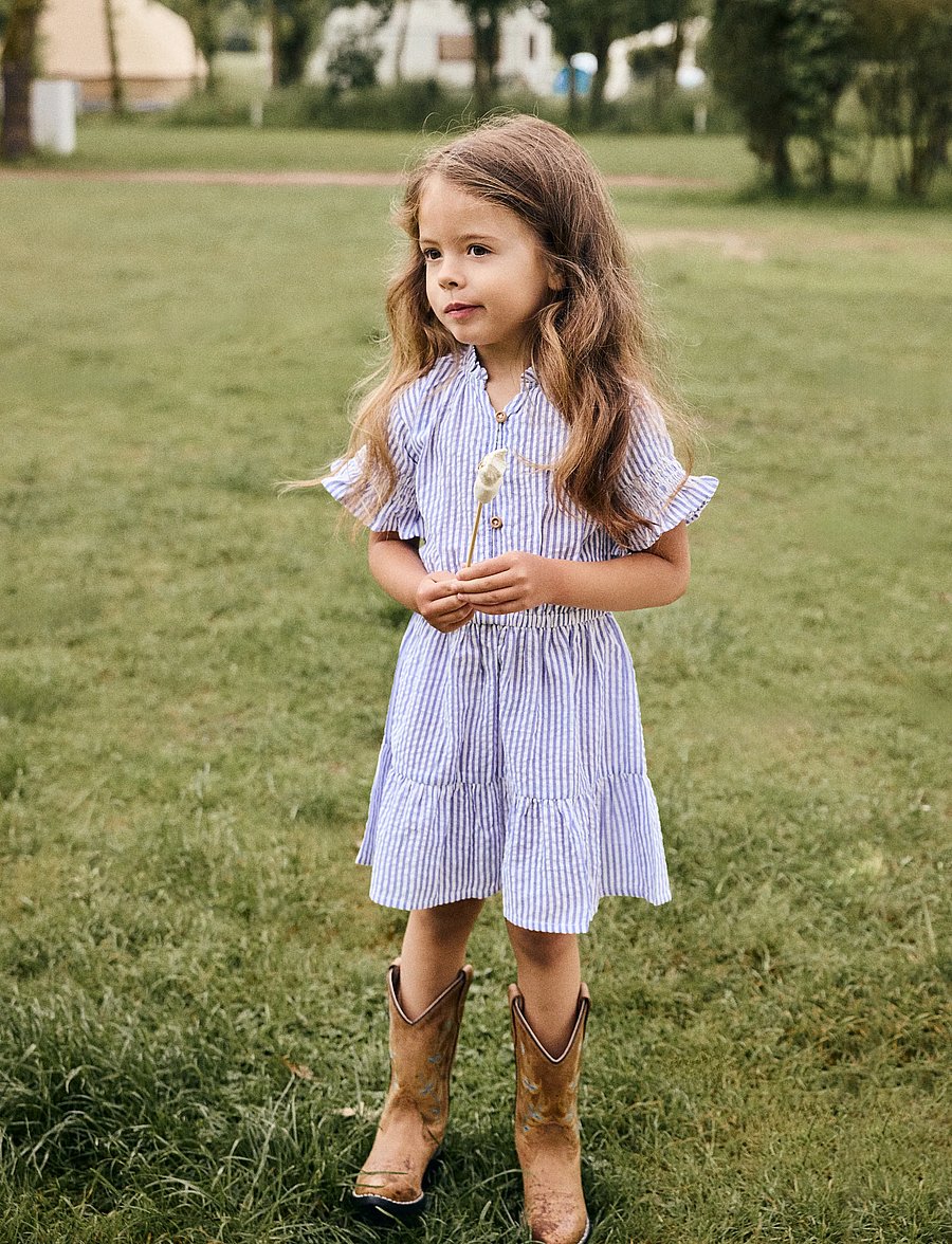 Daily 7 - Dress Stripe Ruffle - robes décontractées à manches courtes - lolite - 4